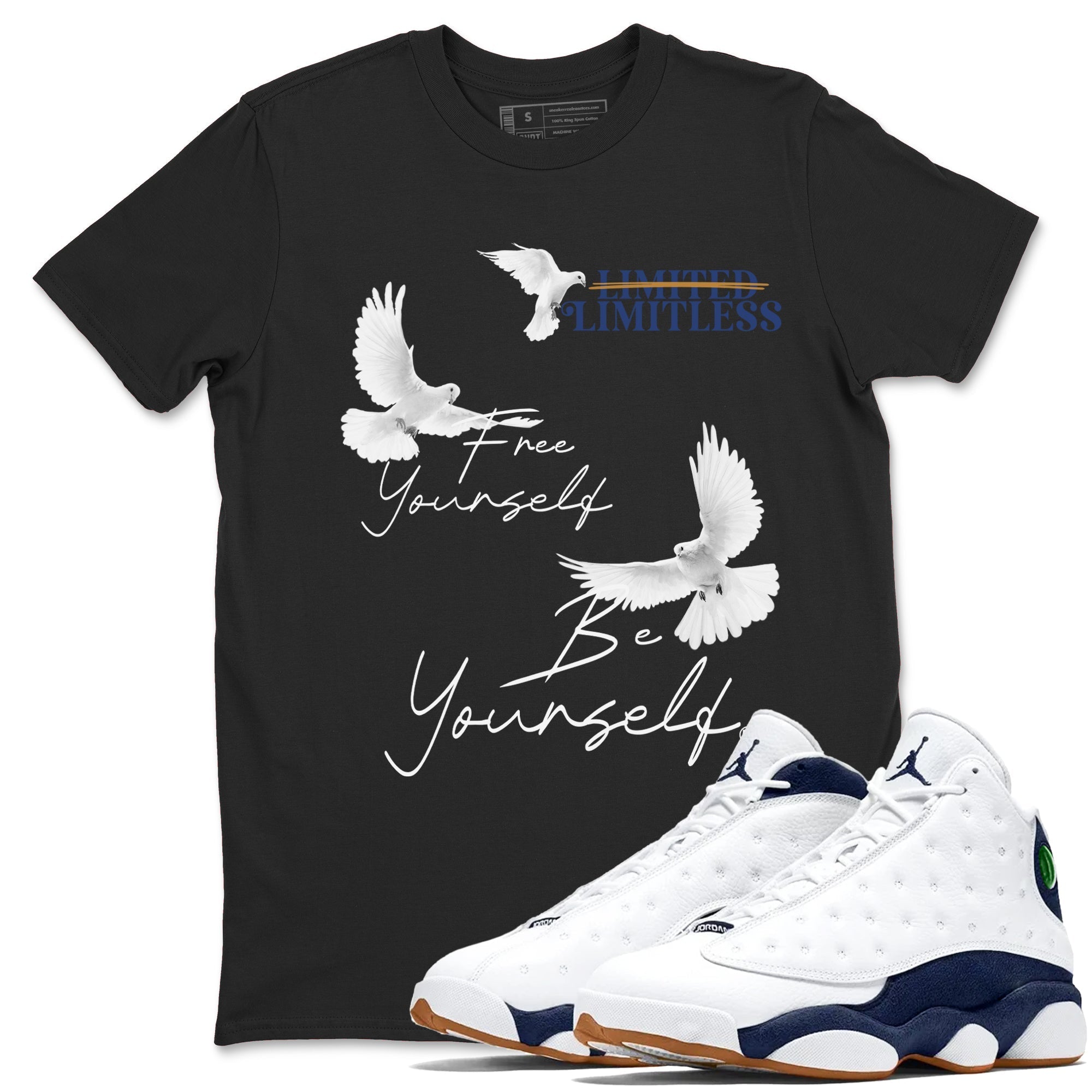 Free Yourself Be Yourself snkmatch Tees - Air Jordan 13 Midnight Navy