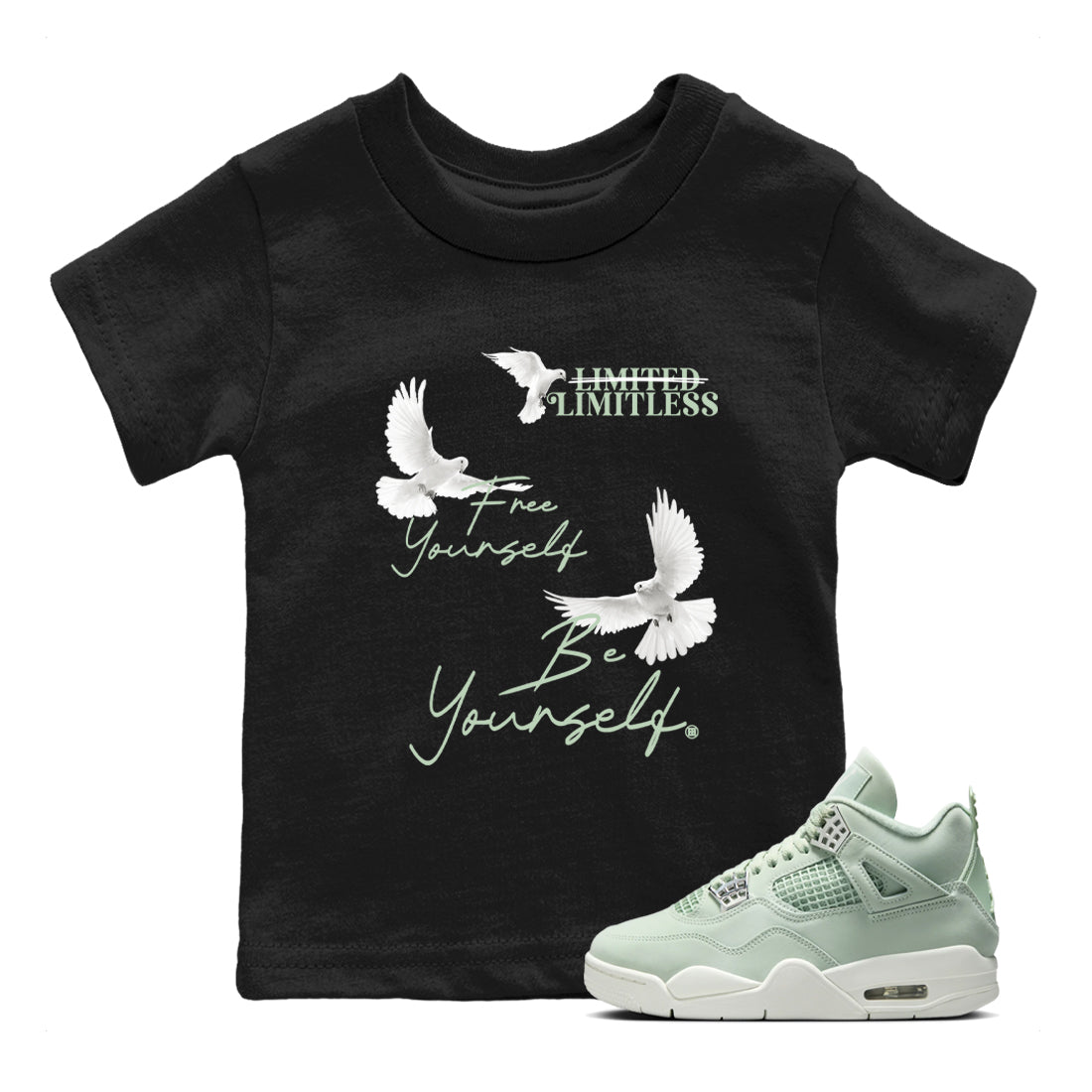 Free Yourself Be Yourself snkmatch Tees Kids - Air Jordan 4 Abundance