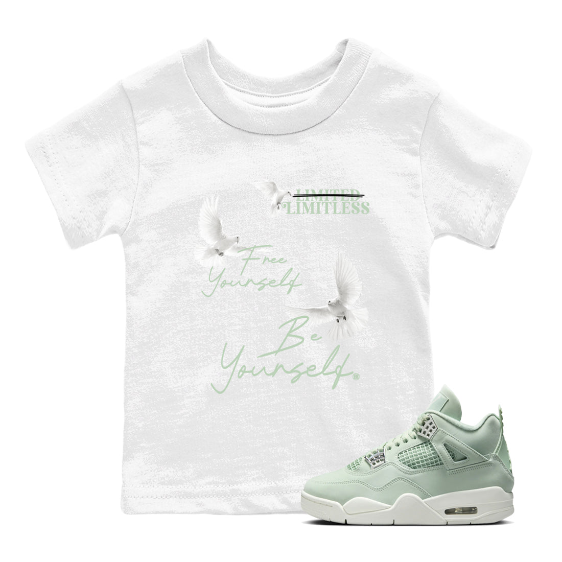 Free Yourself Be Yourself snkmatch Tees Kids - Air Jordan 4 Abundance