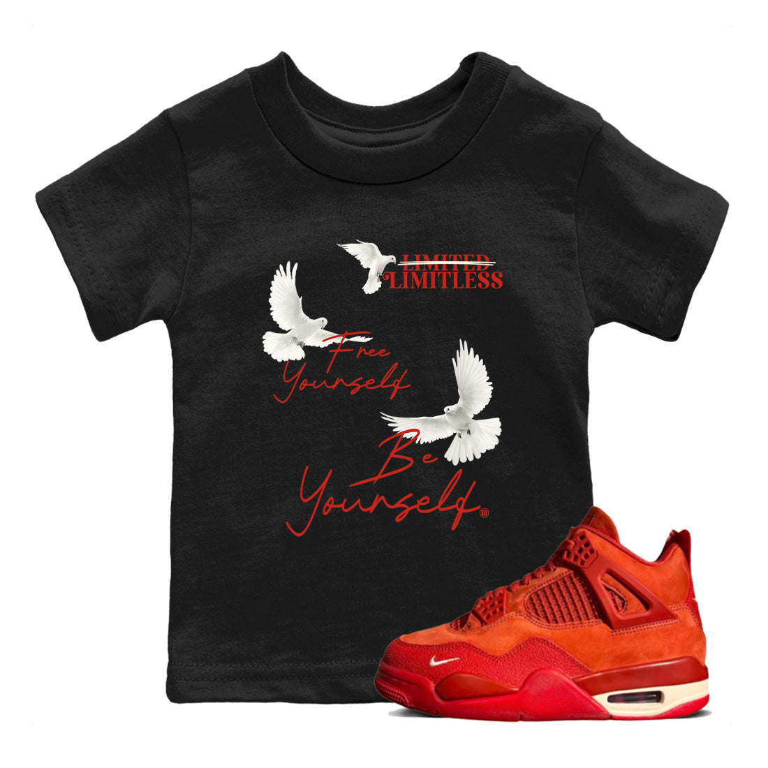 Free Yourself Be Yourself snkmatch Tees Kids - Air Jordan 4 Brick By Brick
