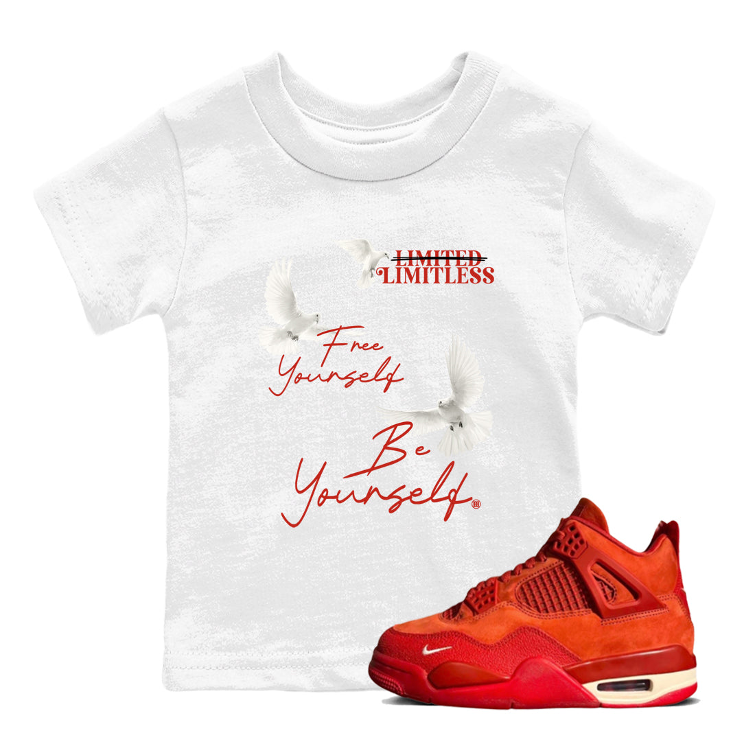 Free Yourself Be Yourself snkmatch Tees Kids - Air Jordan 4 Brick By Brick