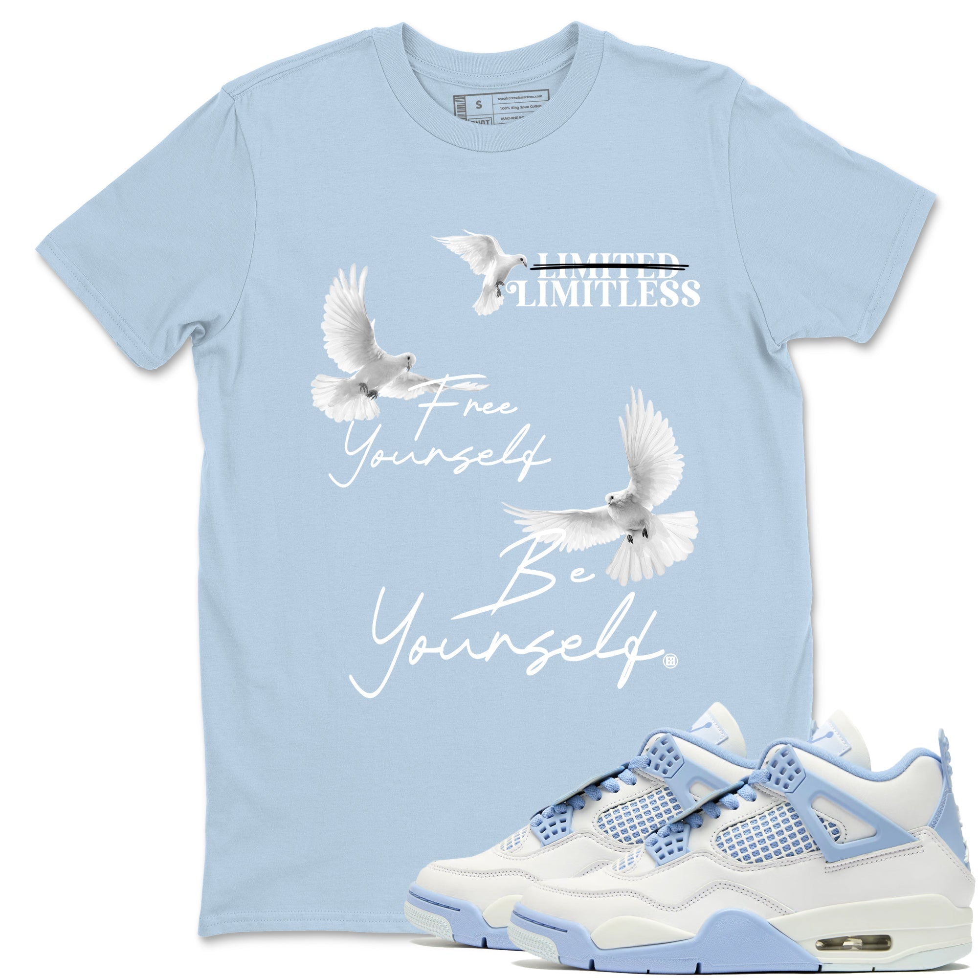 Free Yourself Be Yourself snkmatch Tees - Air Jordan 4 Forget Me Not
