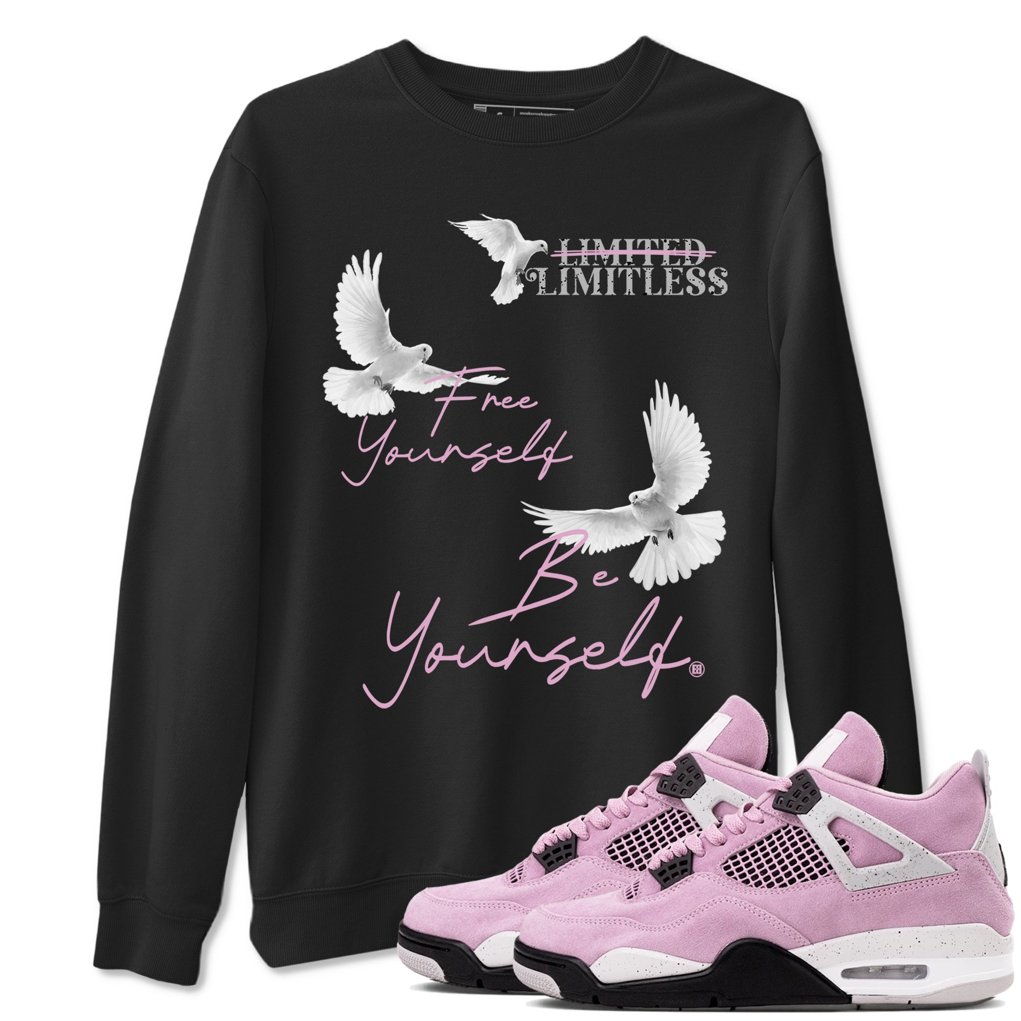 Free Yourself Be Yourself snkmatch Tees - Air Jordan 4 Orchid