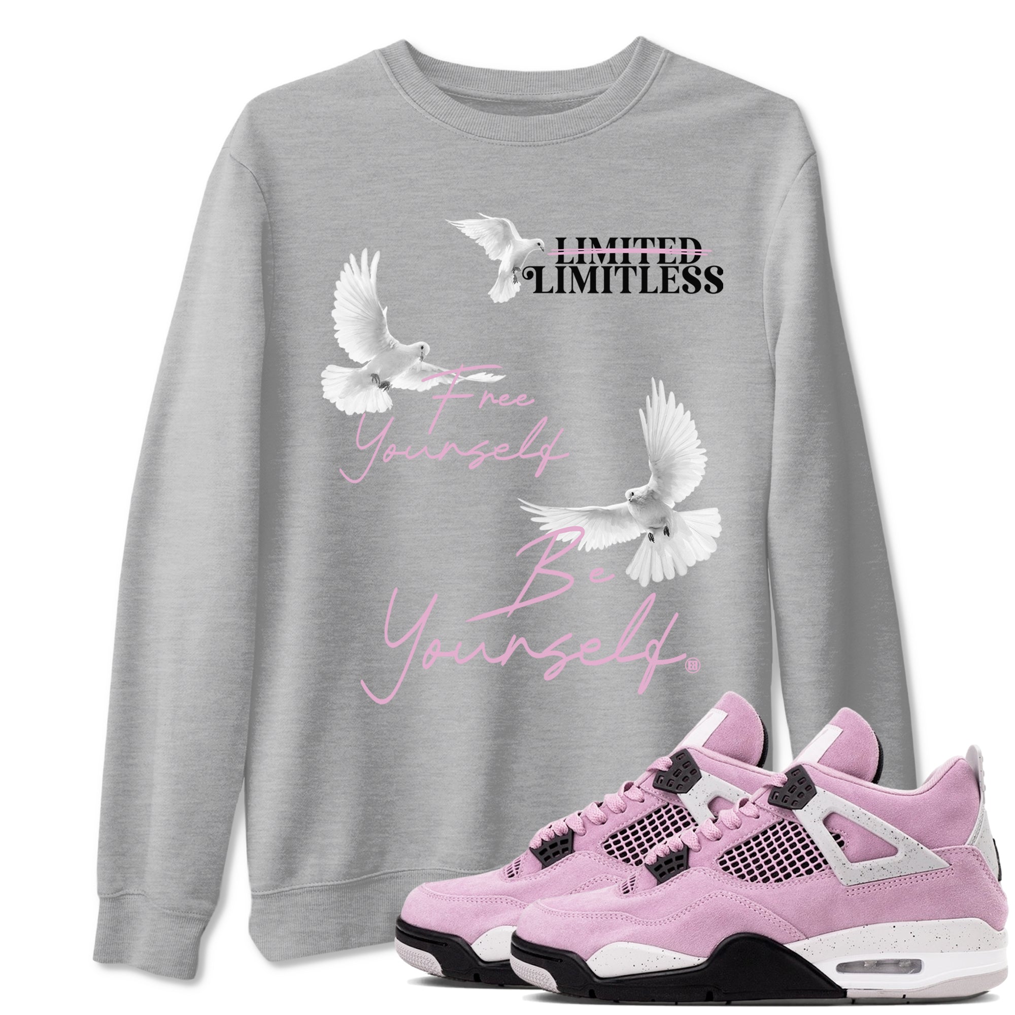 Free Yourself Be Yourself snkmatch Tees - Air Jordan 4 Orchid