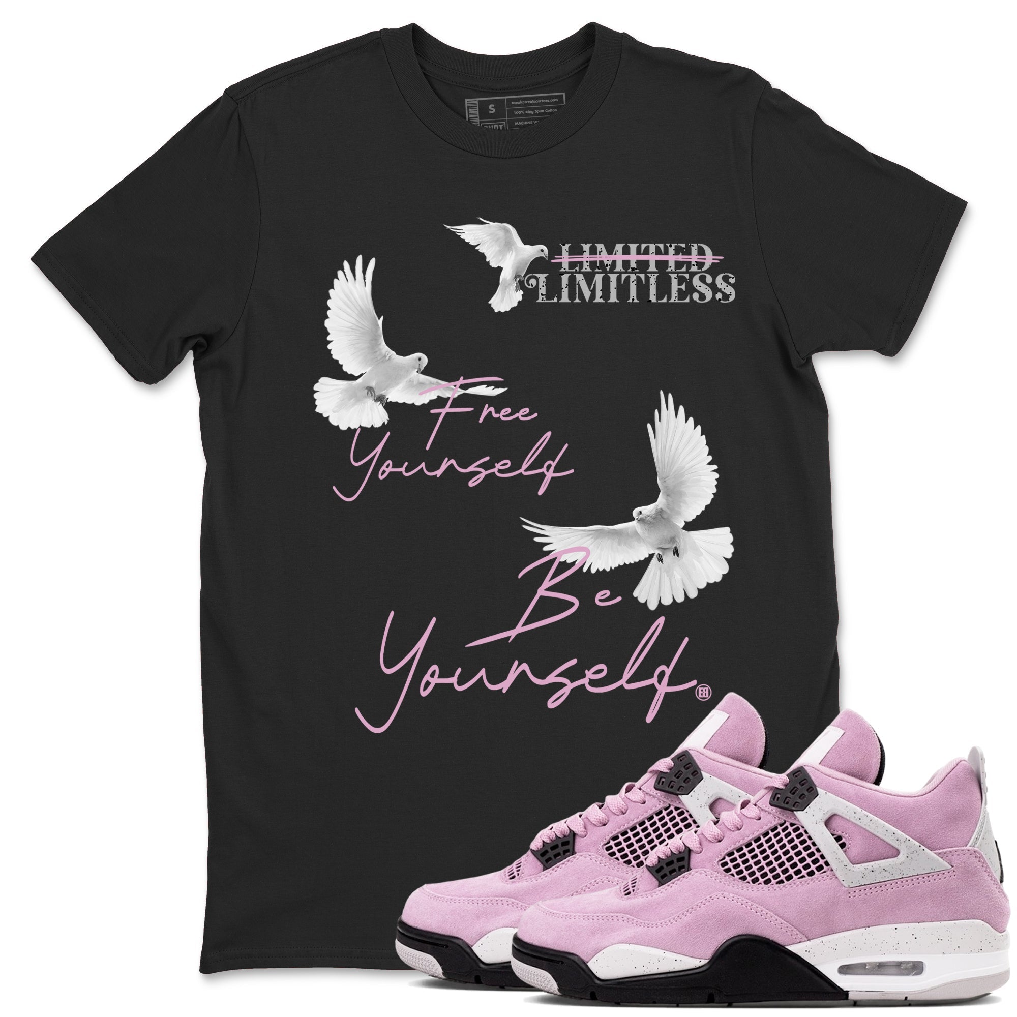 Free Yourself Be Yourself snkmatch Tees - Air Jordan 4 Orchid