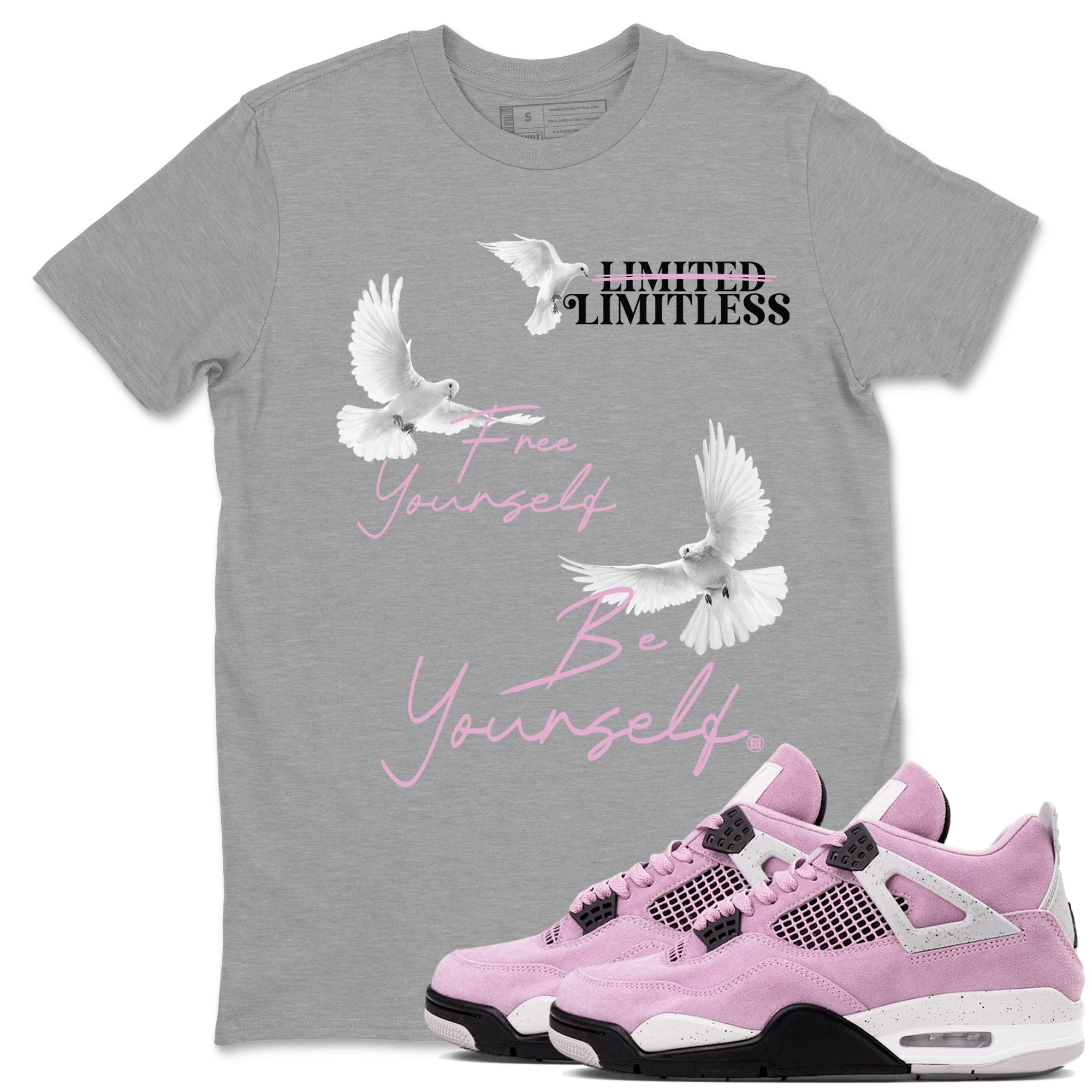 Free Yourself Be Yourself snkmatch Tees - Air Jordan 4 Orchid