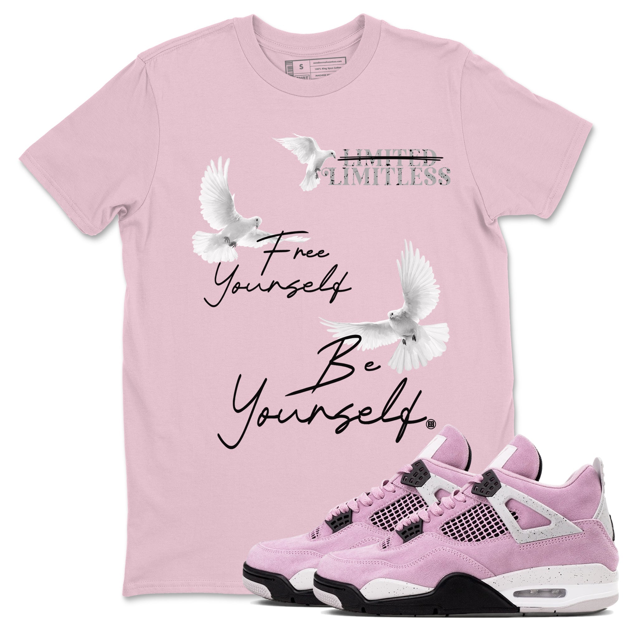 Free Yourself Be Yourself snkmatch Tees - Air Jordan 4 Orchid