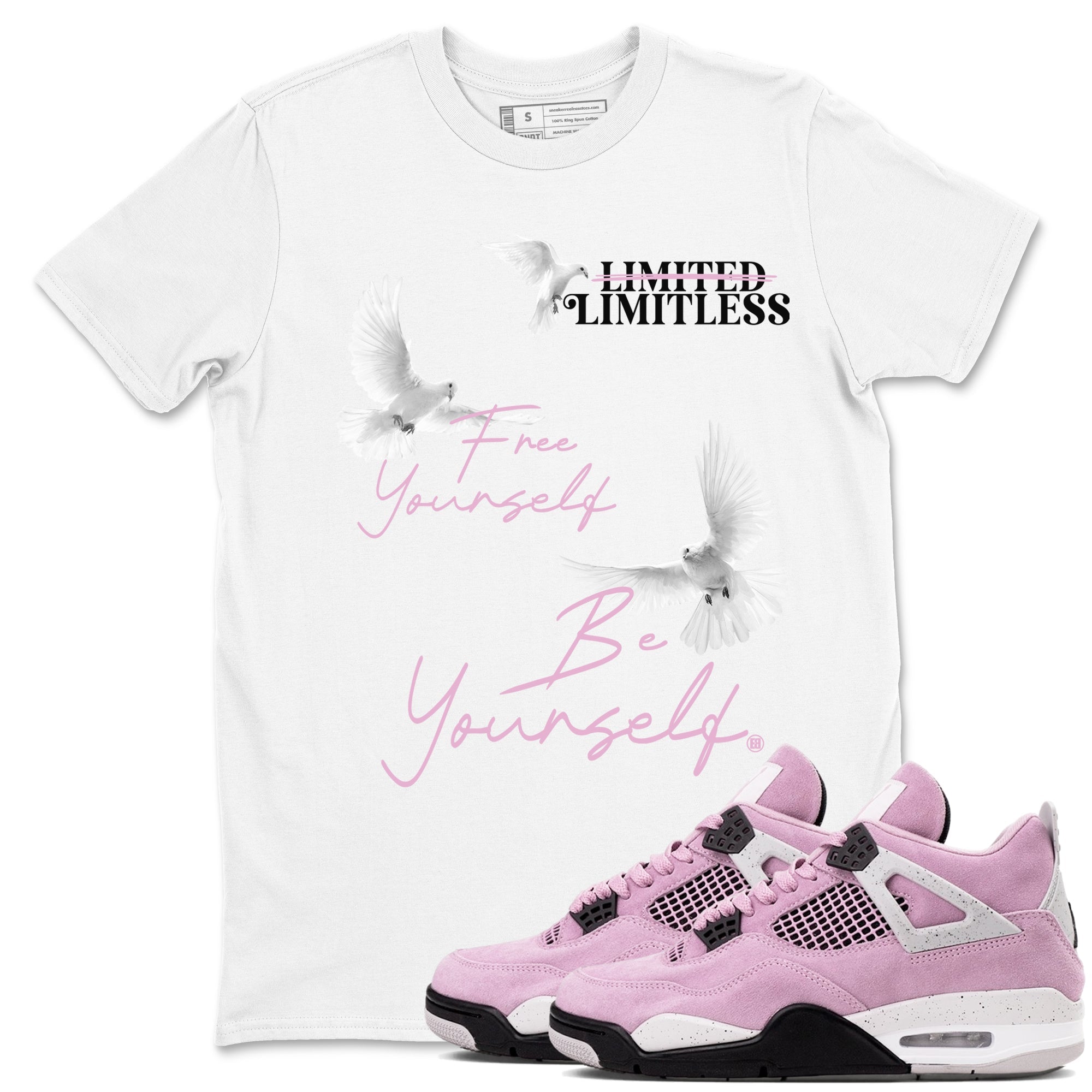 Free Yourself Be Yourself snkmatch Tees - Air Jordan 4 Orchid
