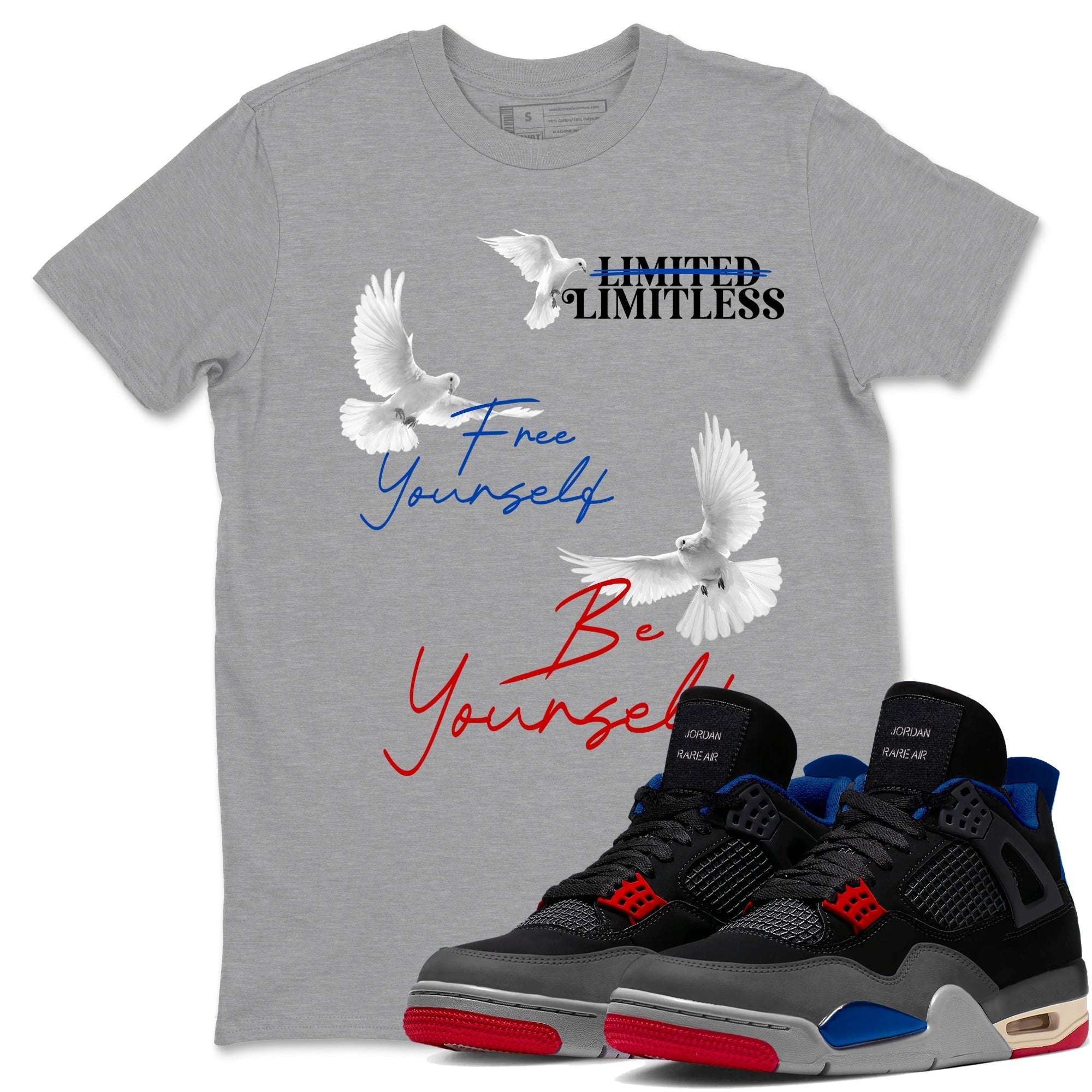 Free Yourself Be Yourself snkmatch Tees - Air Jordan 4 Rare Air