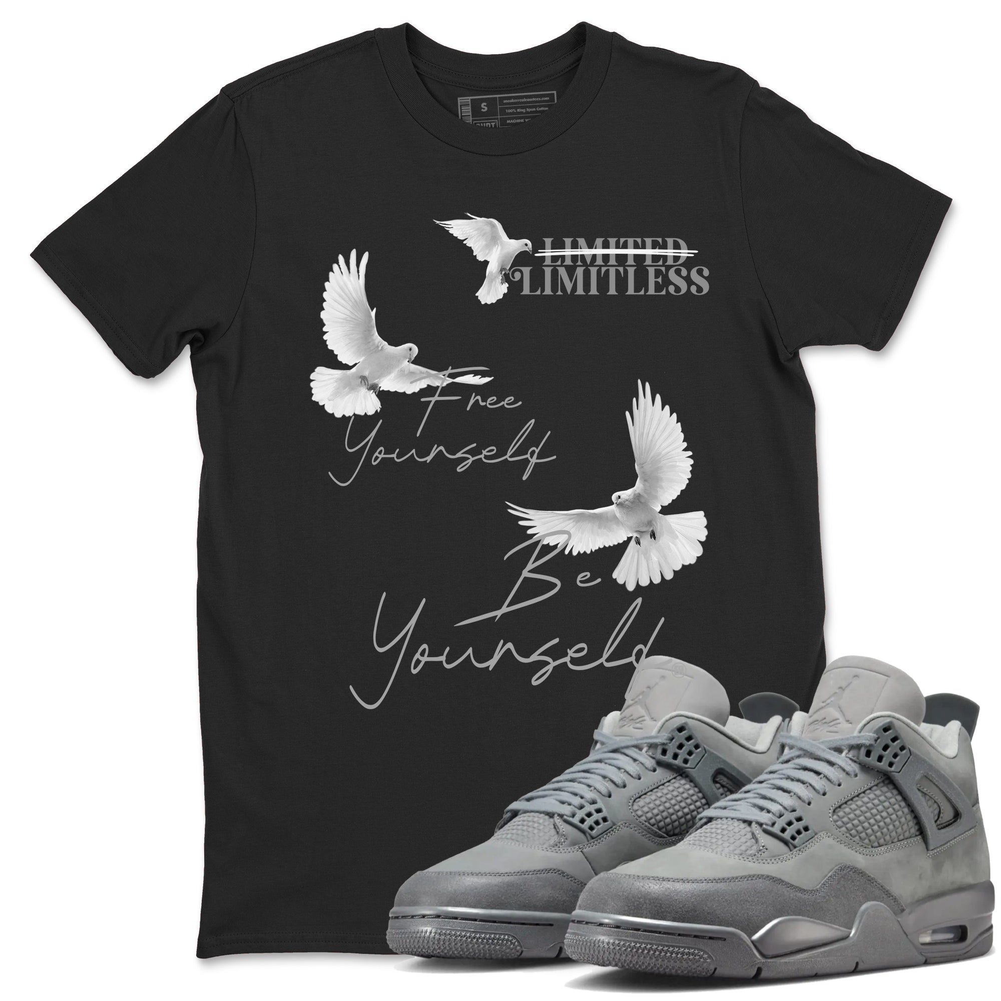 Free Yourself Be Yourself snkmatch Tees - Air Jordan 4 Wet Cement