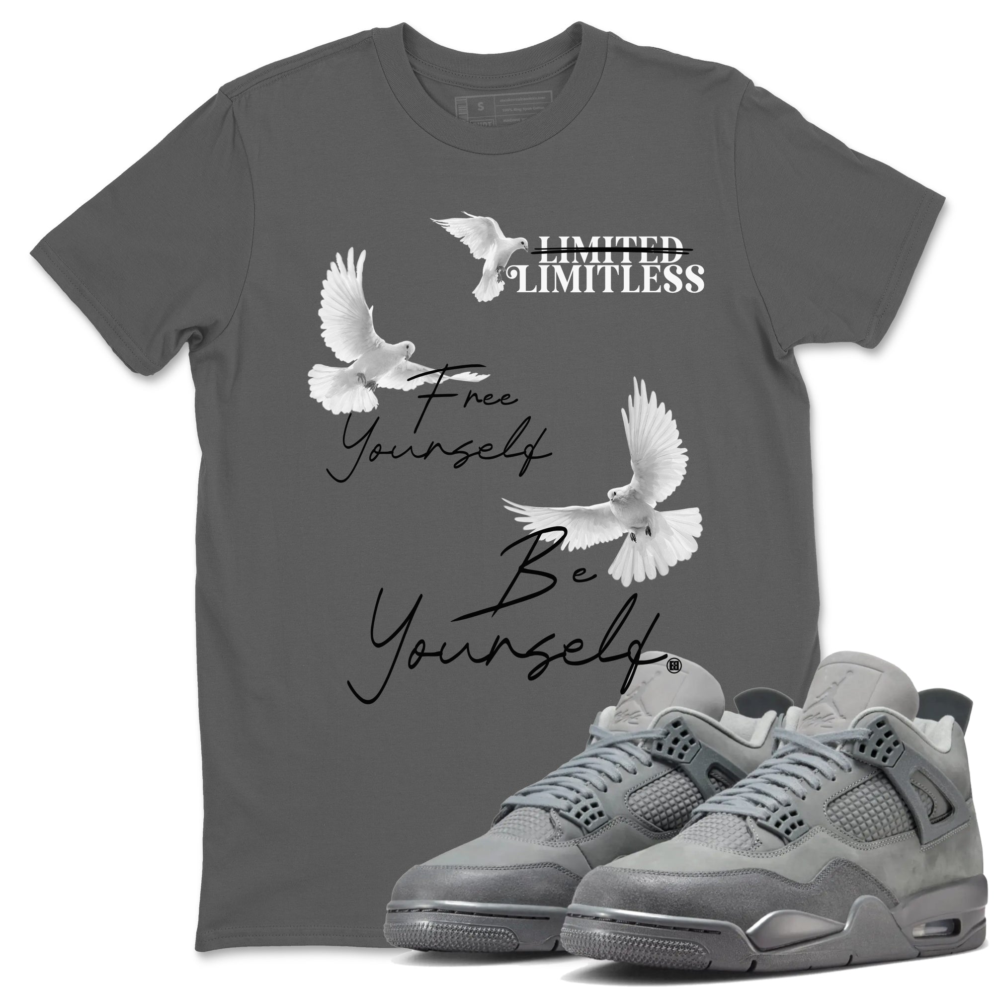 Free Yourself Be Yourself snkmatch Tees - Air Jordan 4 Wet Cement