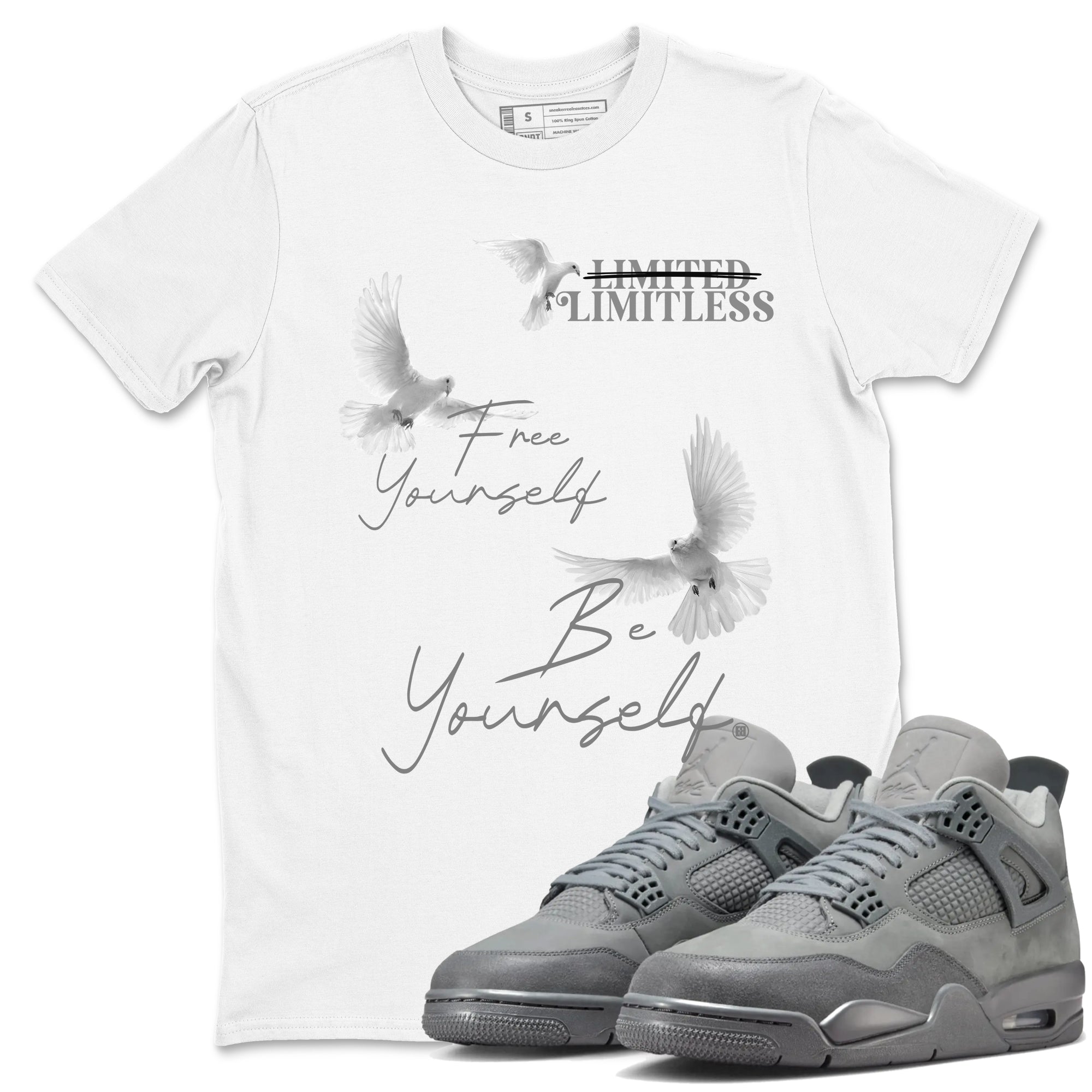 Free Yourself Be Yourself snkmatch Tees - Air Jordan 4 Wet Cement