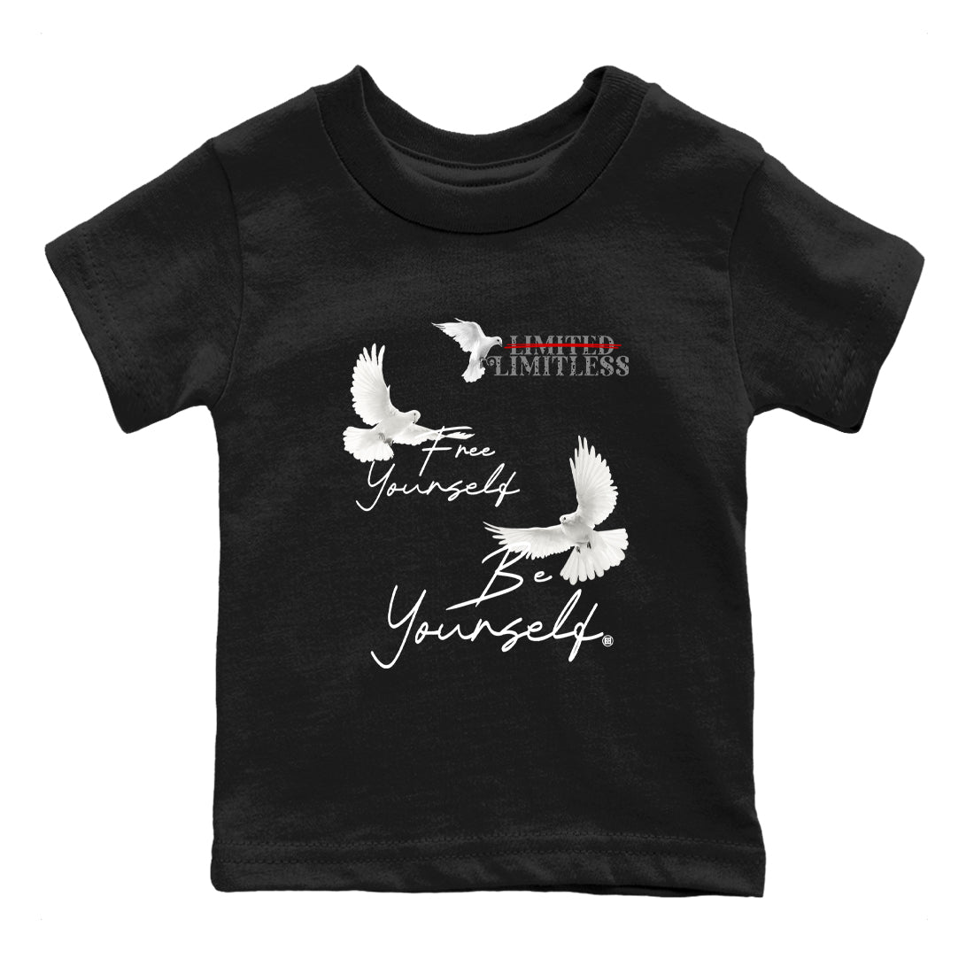 Free Yourself Be Yourself snkmatch Tees Kids - Air Jordan 4 White Cement