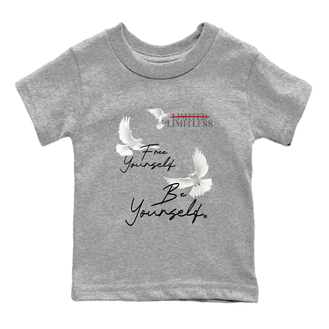 Free Yourself Be Yourself snkmatch Tees Kids - Air Jordan 4 White Cement