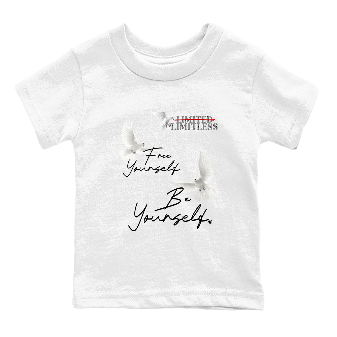 Free Yourself Be Yourself snkmatch Tees Kids - Air Jordan 4 White Cement