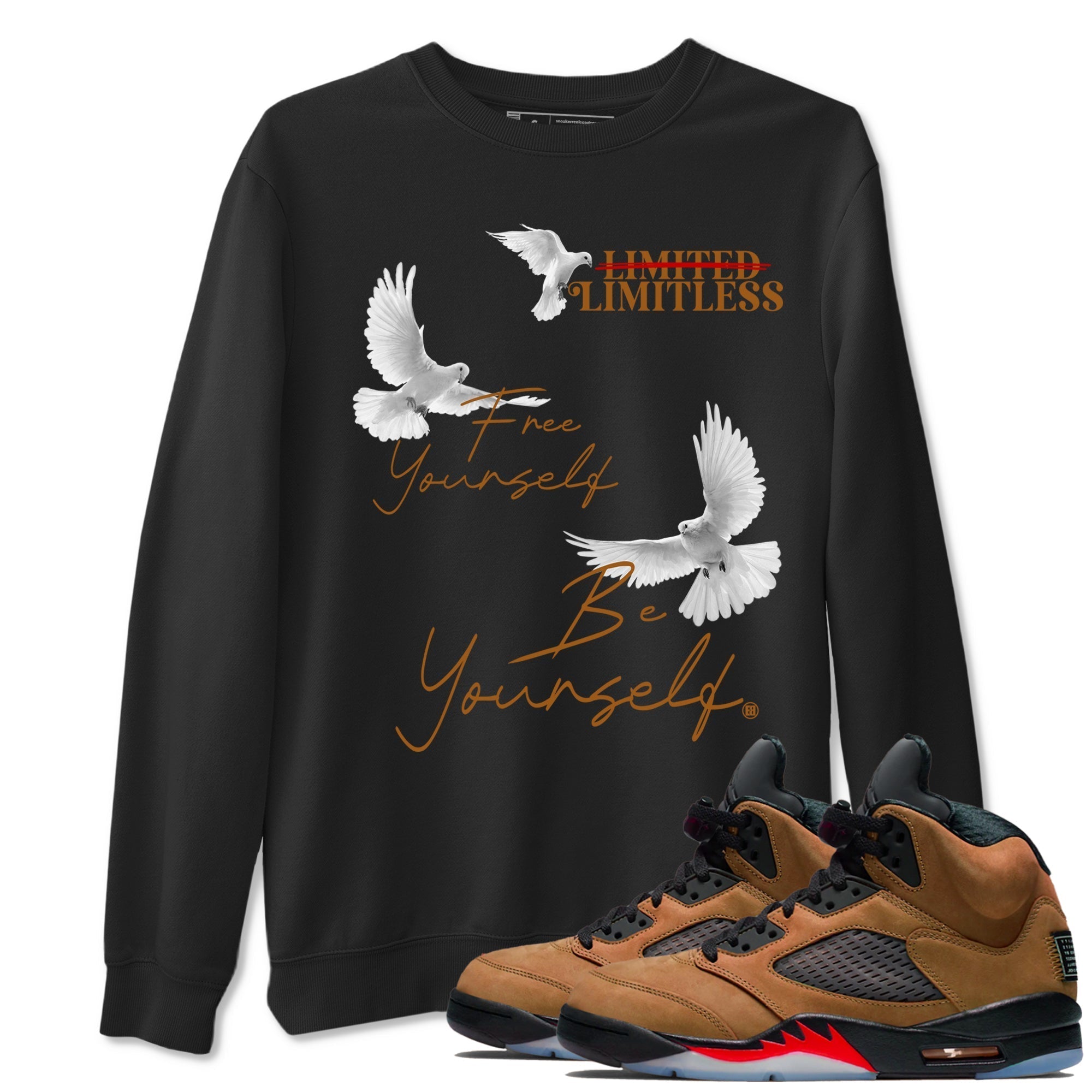 Free Yourself Be Yourself snkmatch Tees - Air Jordan 5 Archaeo Brown