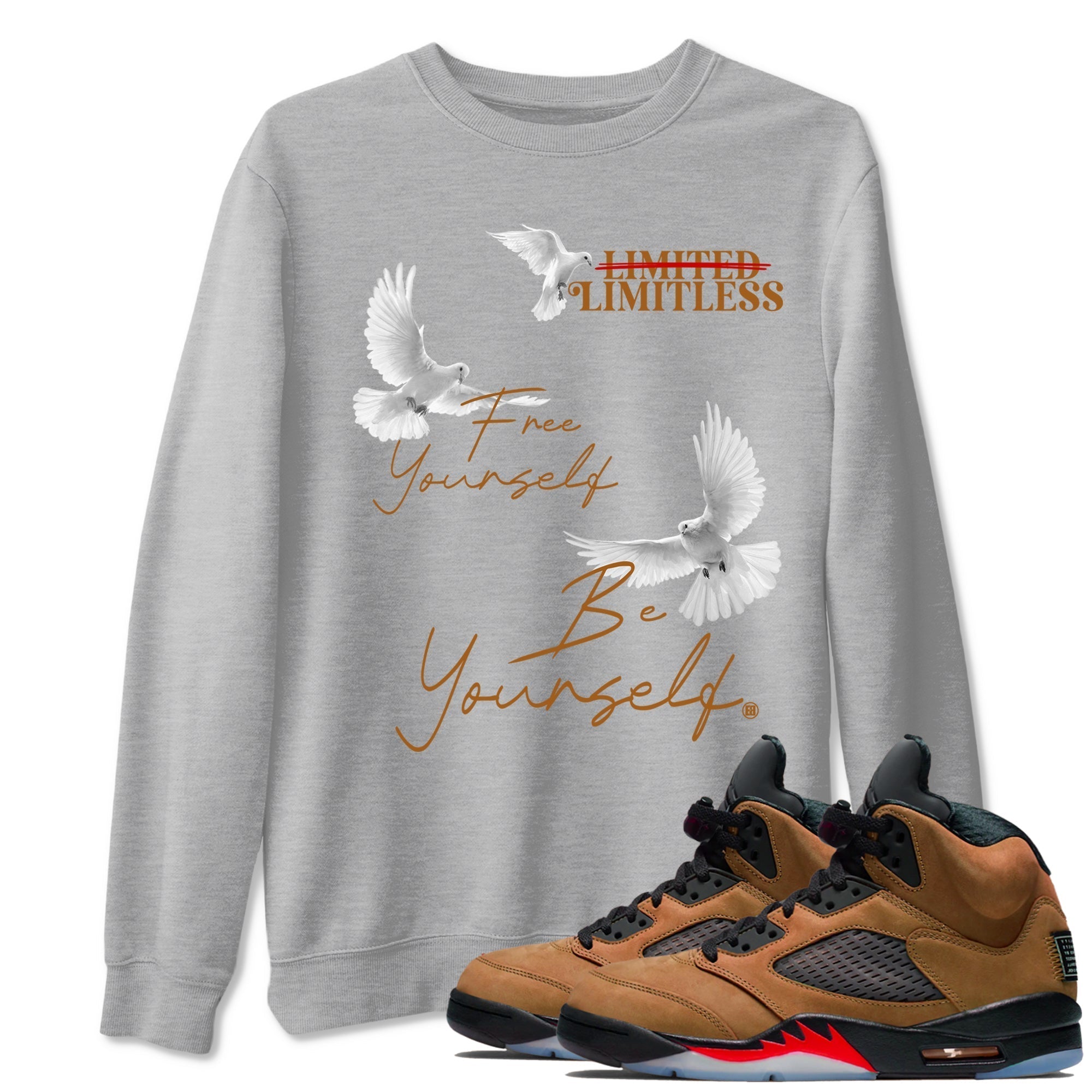 Free Yourself Be Yourself snkmatch Tees - Air Jordan 5 Archaeo Brown
