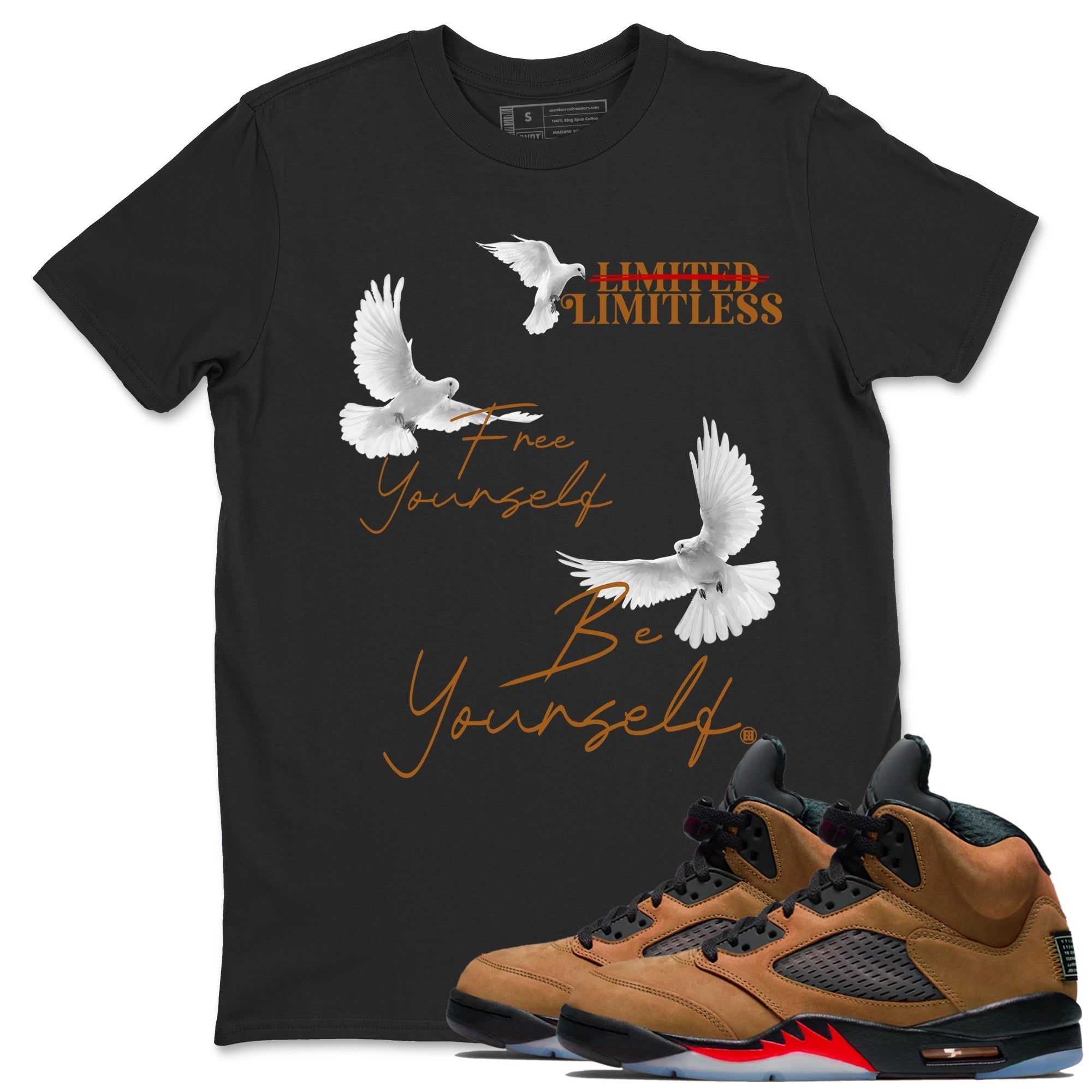 Free Yourself Be Yourself snkmatch Tees - Air Jordan 5 Archaeo Brown