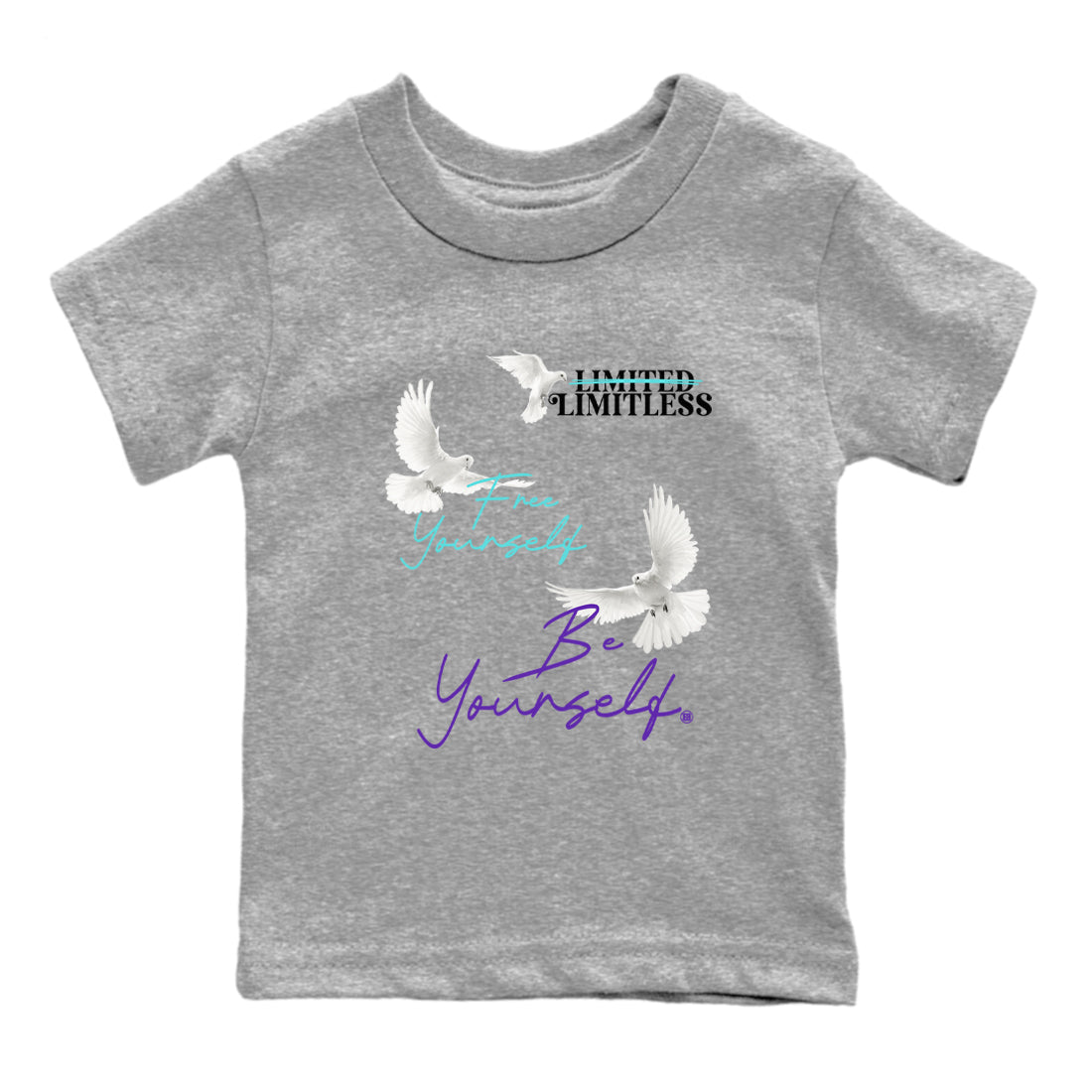 Free Yourself Be Yourself snkmatch Tees Kids - Air Jordan 5 Grape