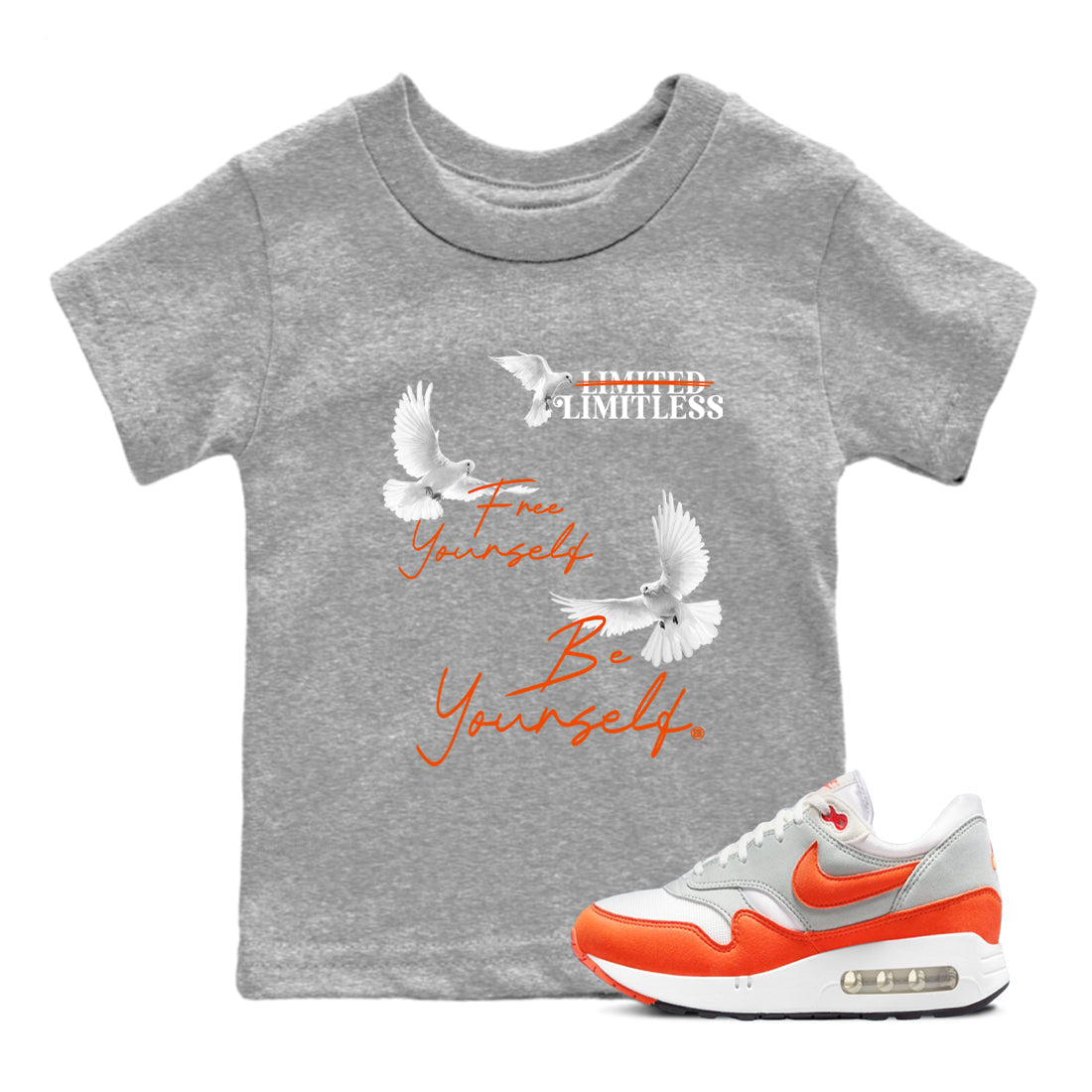 Free Yourself Be Yourself snkmatch Tees Kids - Air Max 1 Cosmic Clay