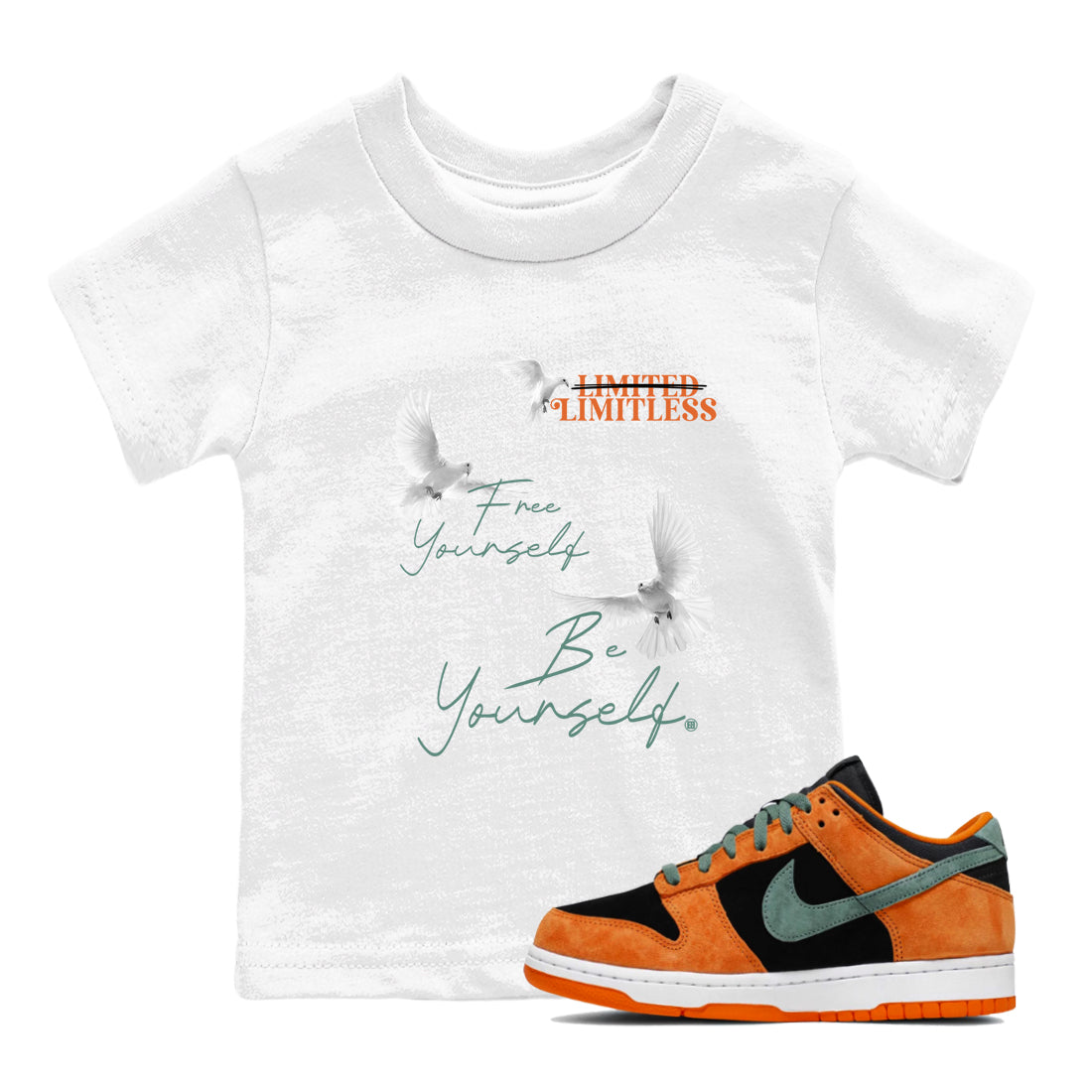 Free Yourself Be Yourself snkmatch Tees Kids - Dunk Ceramic