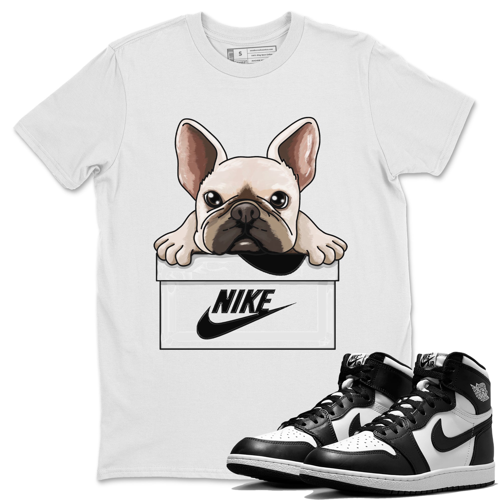 French Bulldog Unisex Tops - Air Jordan 1 Black White