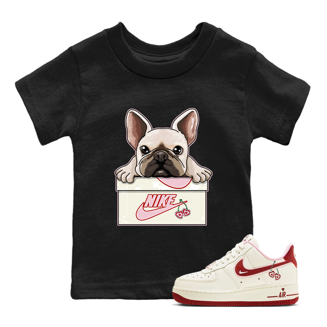 French Bulldog Kids Tops - Air Force 1 Valentines Day