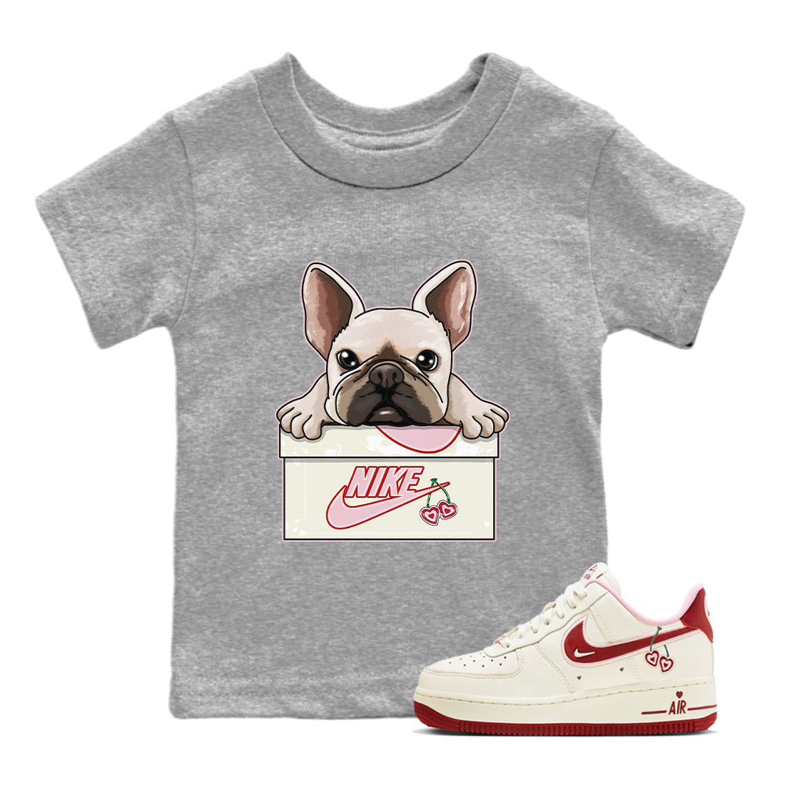 French Bulldog Kids Tops - Air Force 1 Valentines Day