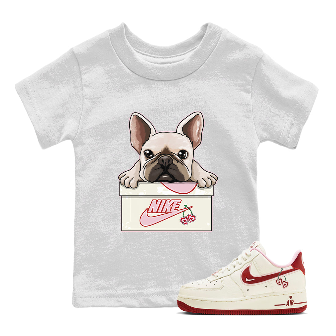 French Bulldog Kids Tops - Air Force 1 Valentines Day