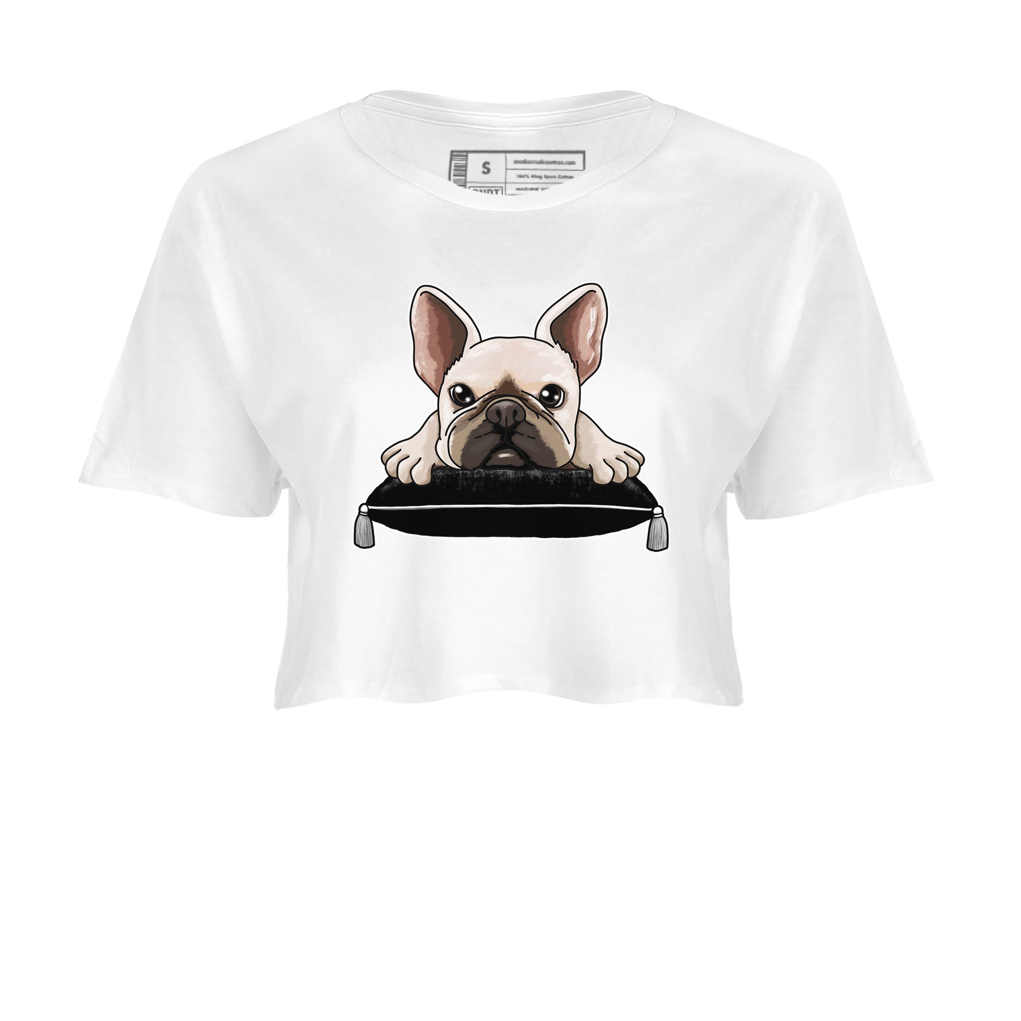 French Bulldog snkmatch Women's Top - Air Jordan 1 Black White