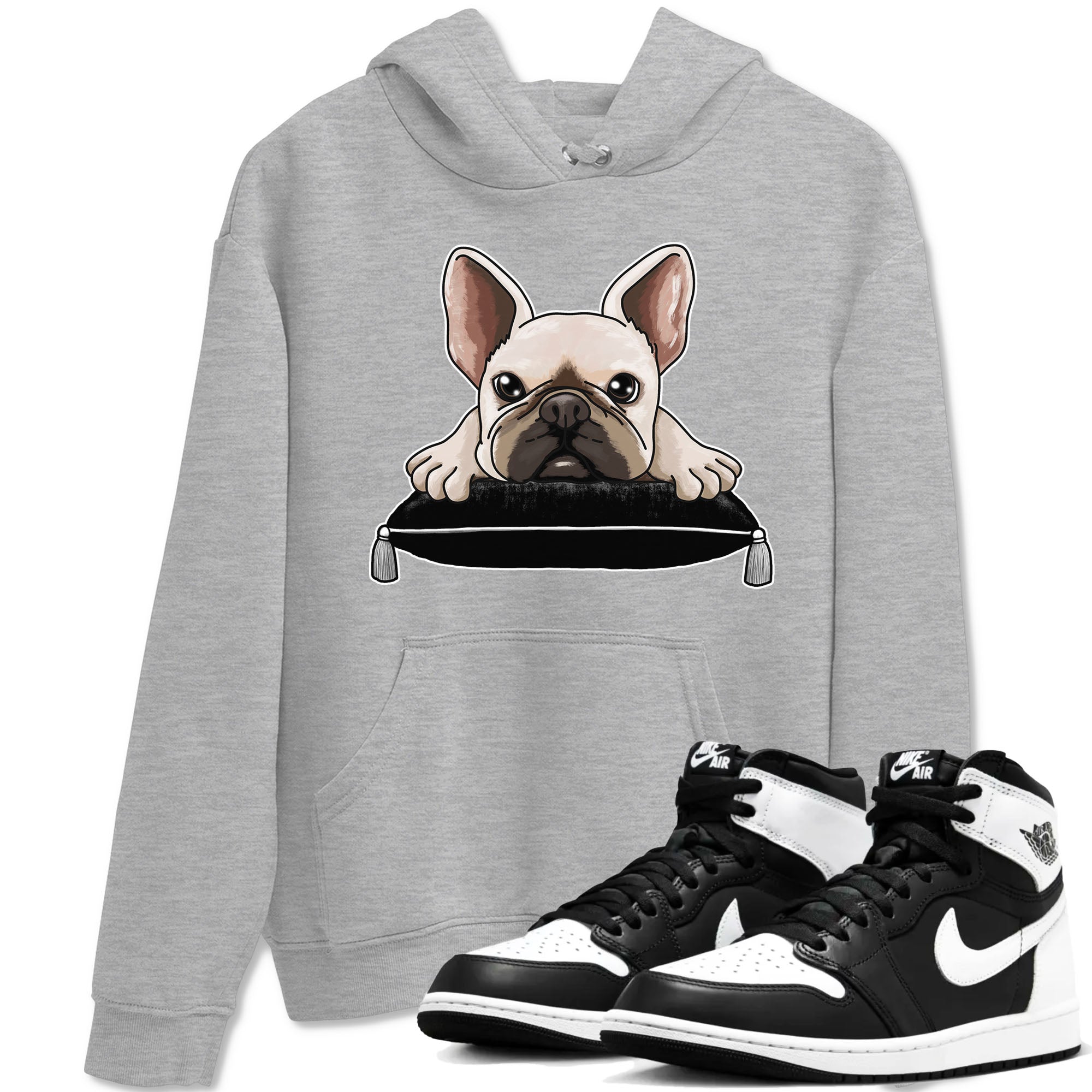 French Bulldog snkmatch Tees - Air Jordan 1 Black White