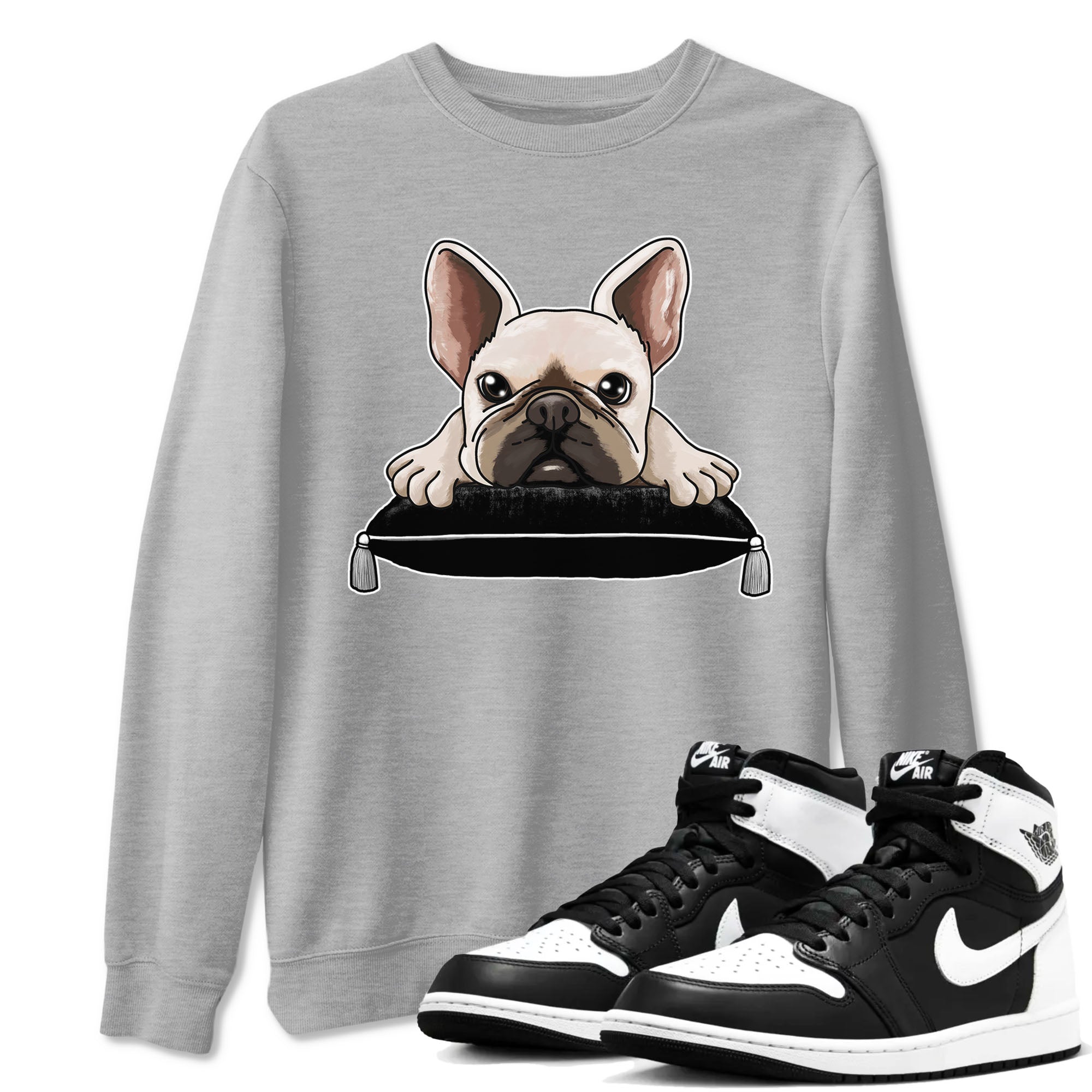 French Bulldog snkmatch Tees - Air Jordan 1 Black White
