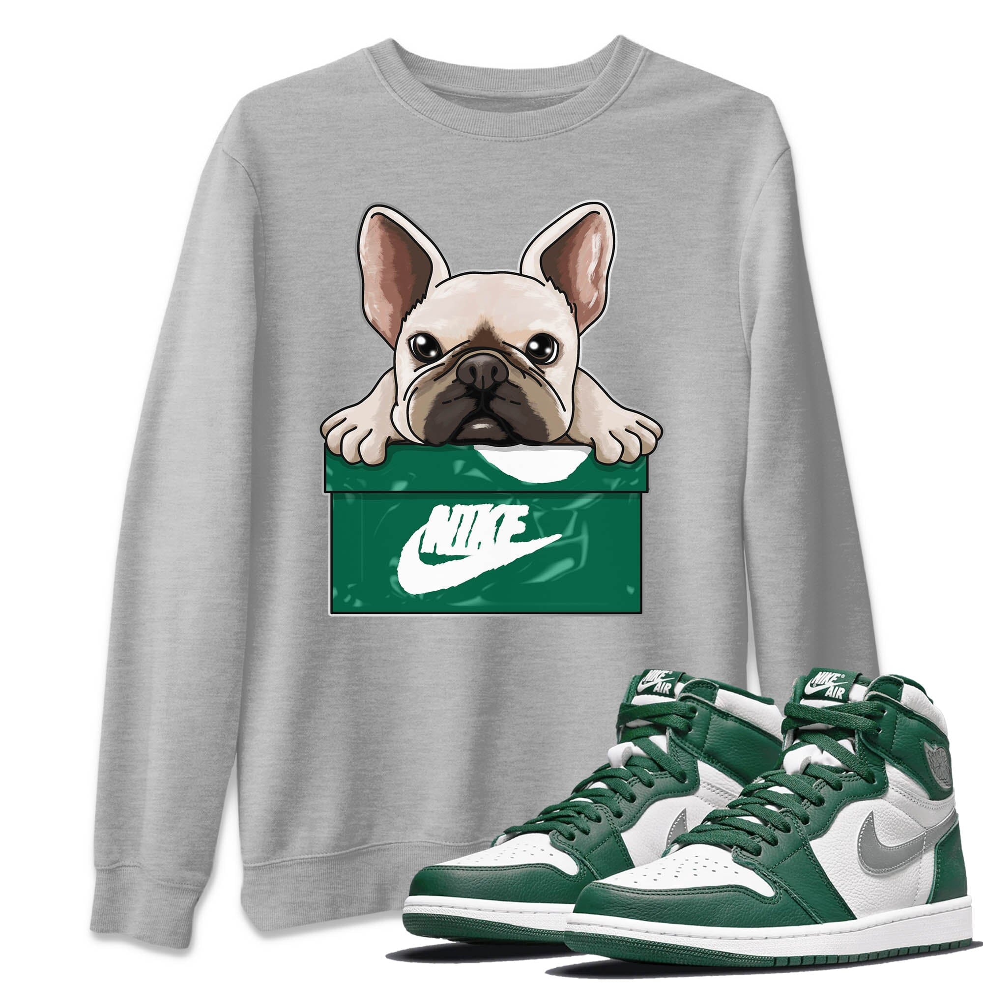 French Bulldog Unisex Tops - Air Jordan 1 Gorge Green