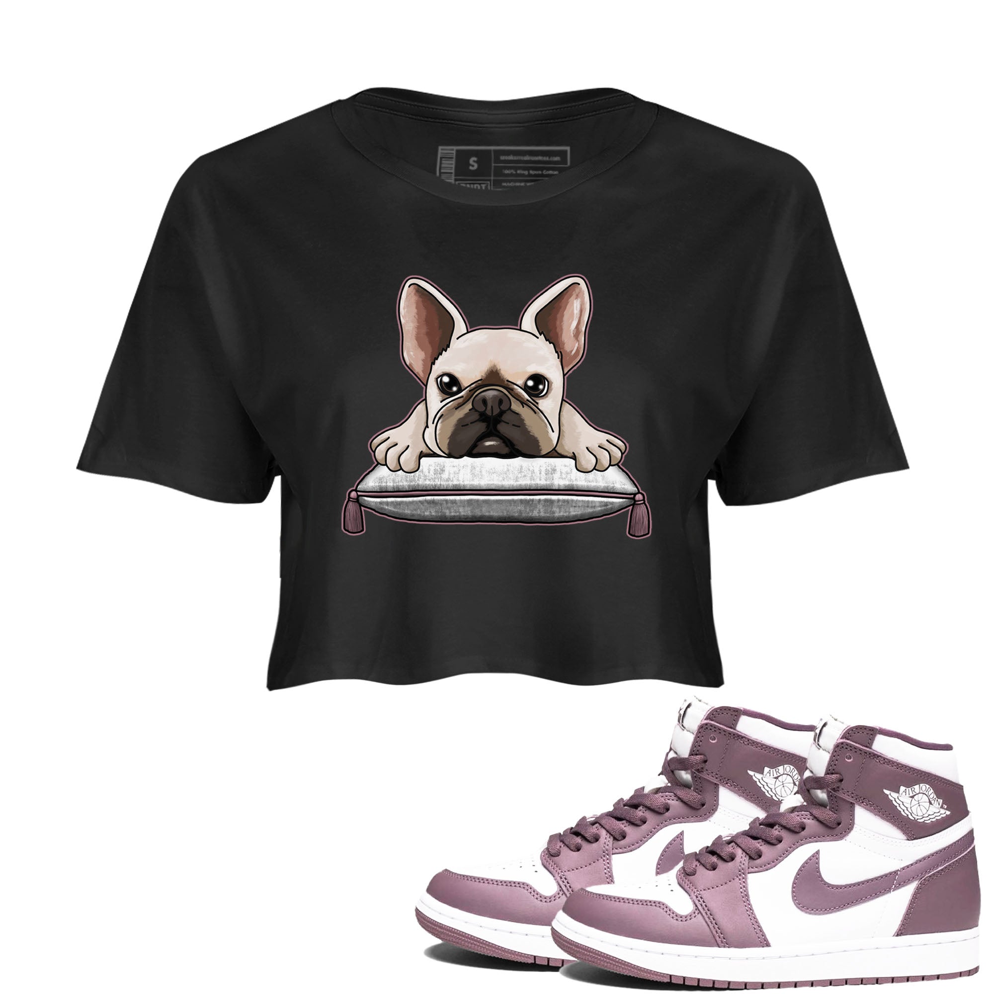 French Bulldog snkmatch Women's Top - Air Jordan 1 Mauve