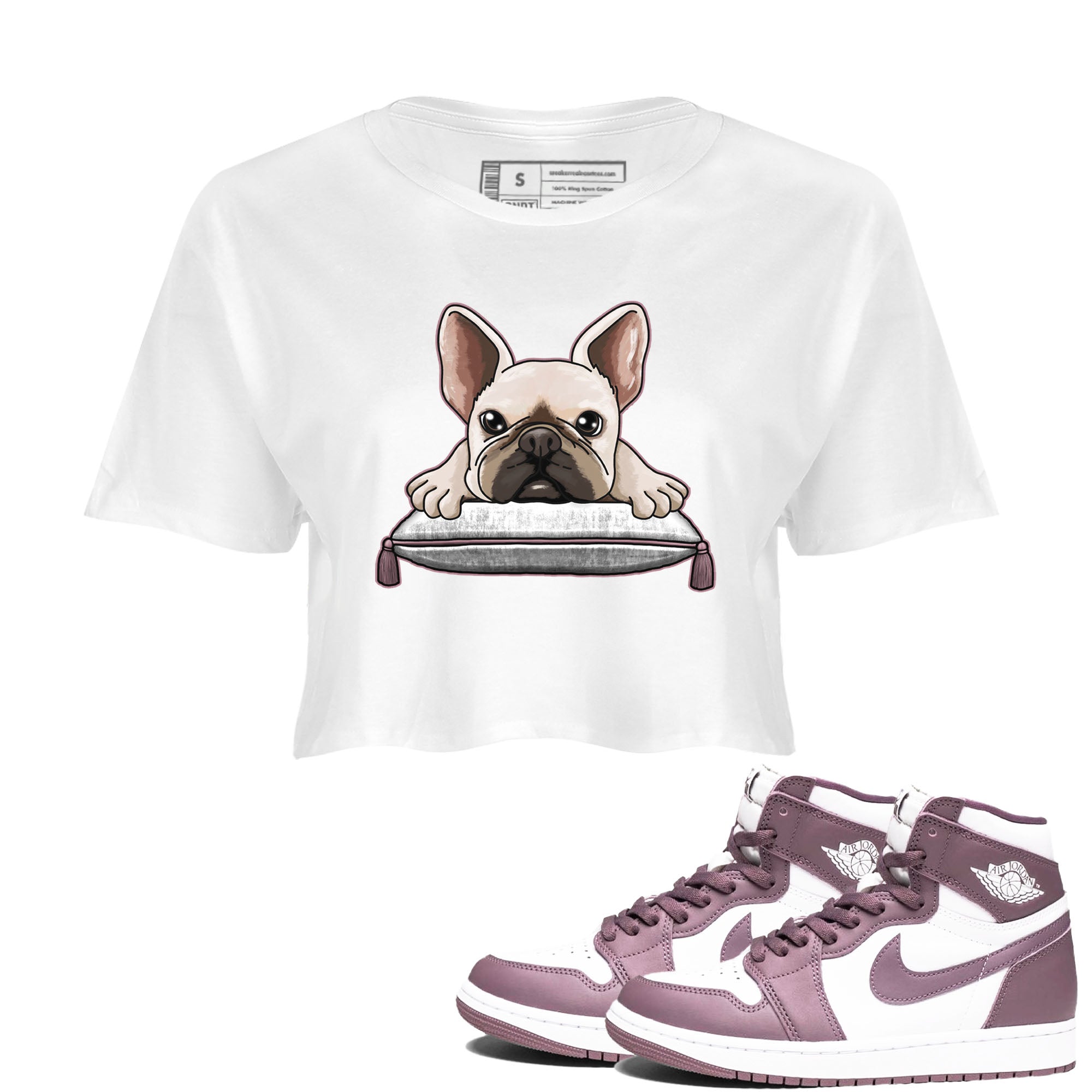 French Bulldog snkmatch Women's Top - Air Jordan 1 Mauve