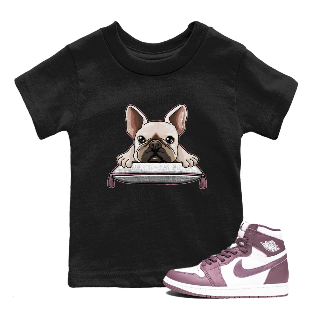 French Bulldog snkmatch Tee Kids - Air Jordan 1 Mauve