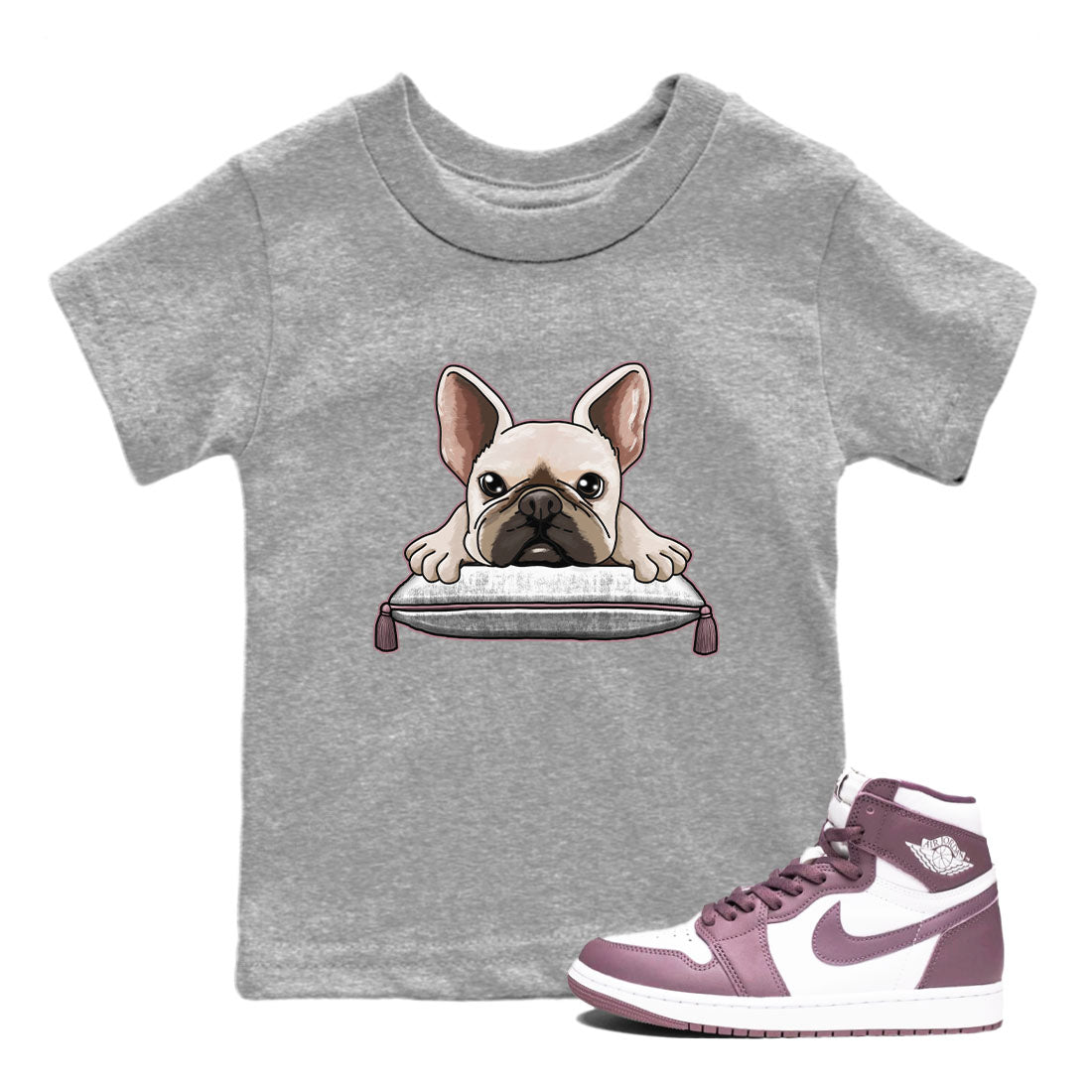 French Bulldog snkmatch Tee Kids - Air Jordan 1 Mauve
