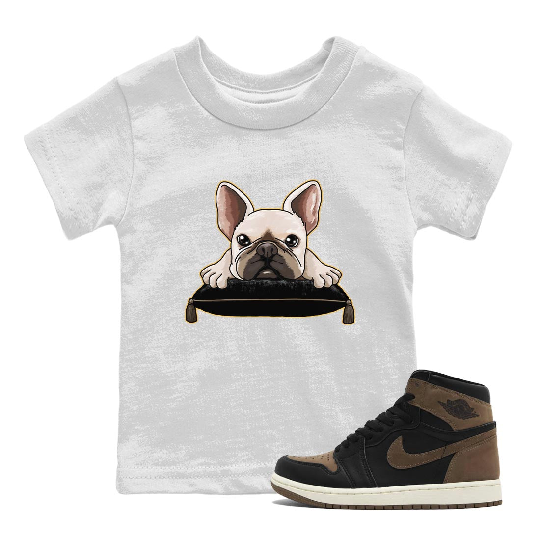 French Bulldog snkmatch Tee Kids - Air Jordan 1 Palomino