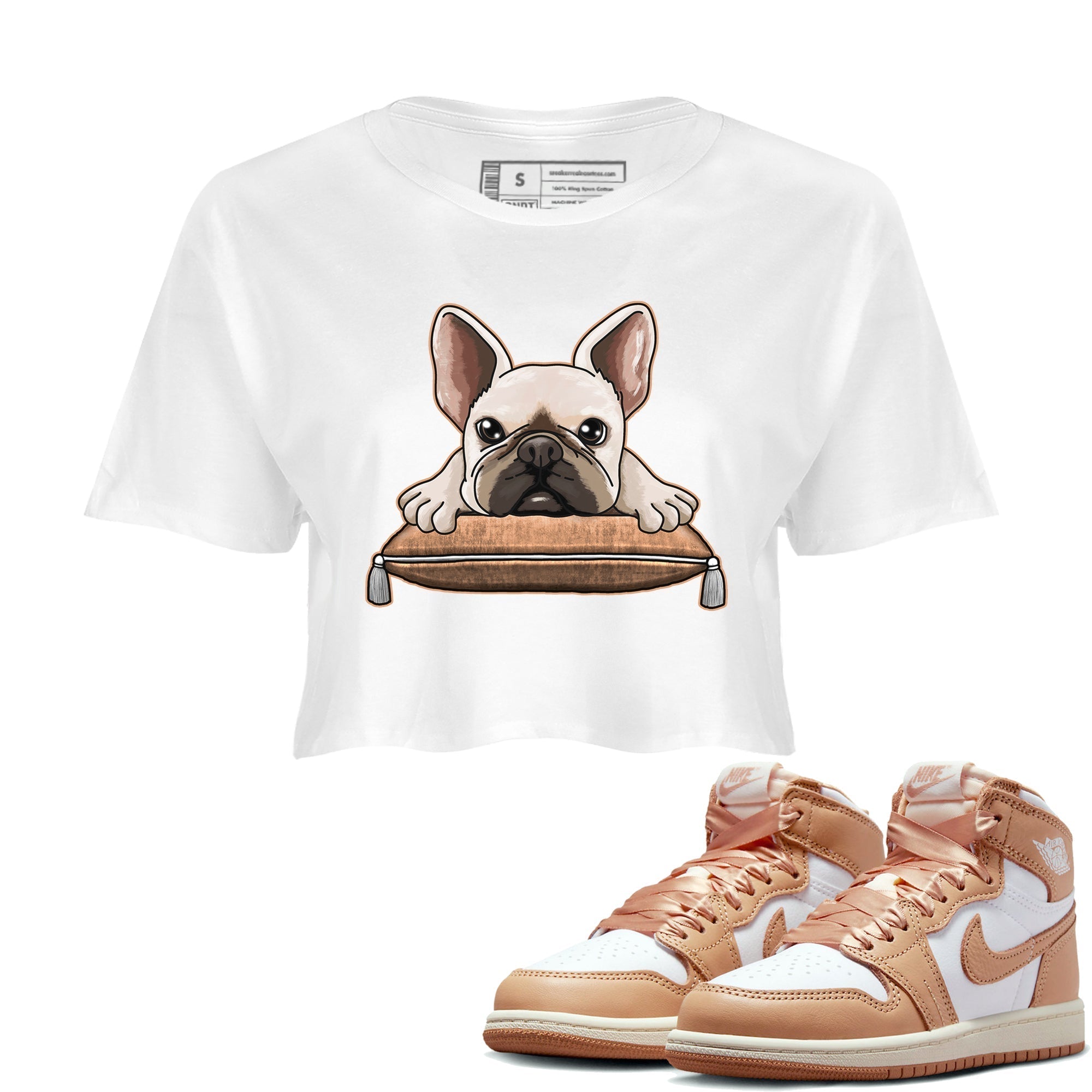 French Bulldog snkmatch Women's Top - Air Jordan 1 Praline