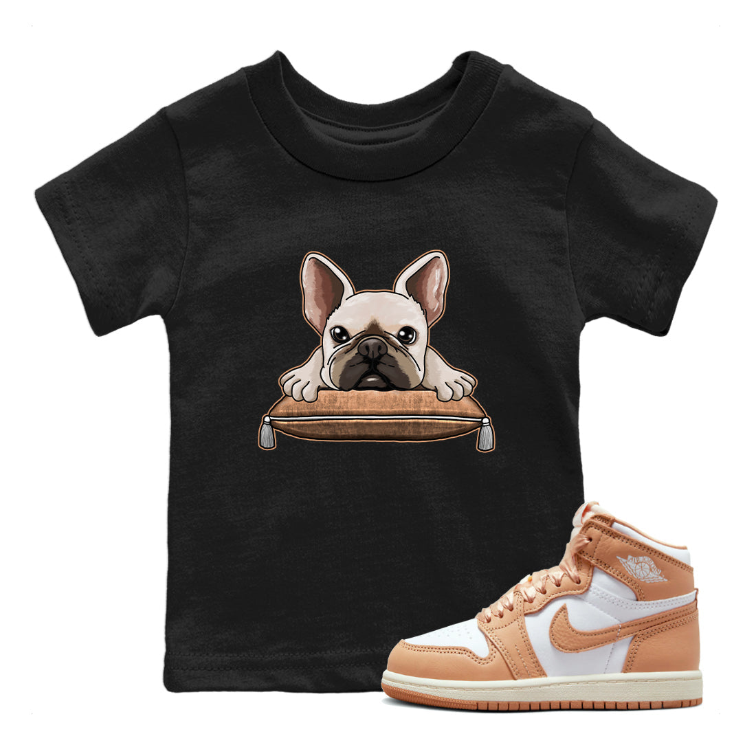 French Bulldog snkmatch Tee Kids - Air Jordan 1 Praline