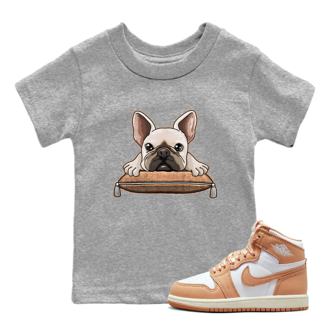 French Bulldog snkmatch Tee Kids - Air Jordan 1 Praline