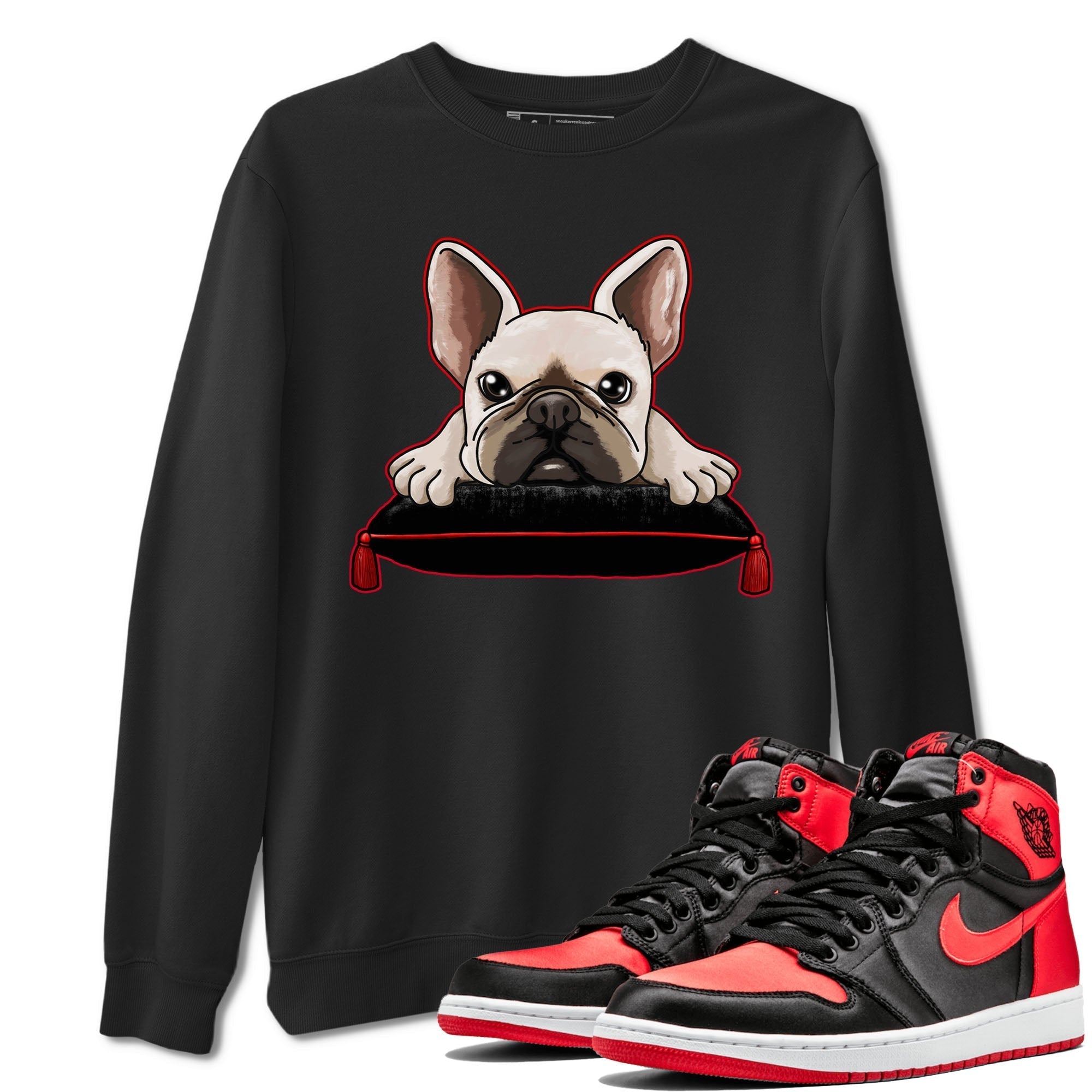 French Bulldog snkmatch Tee - Air Jordan 1 Satin Bred