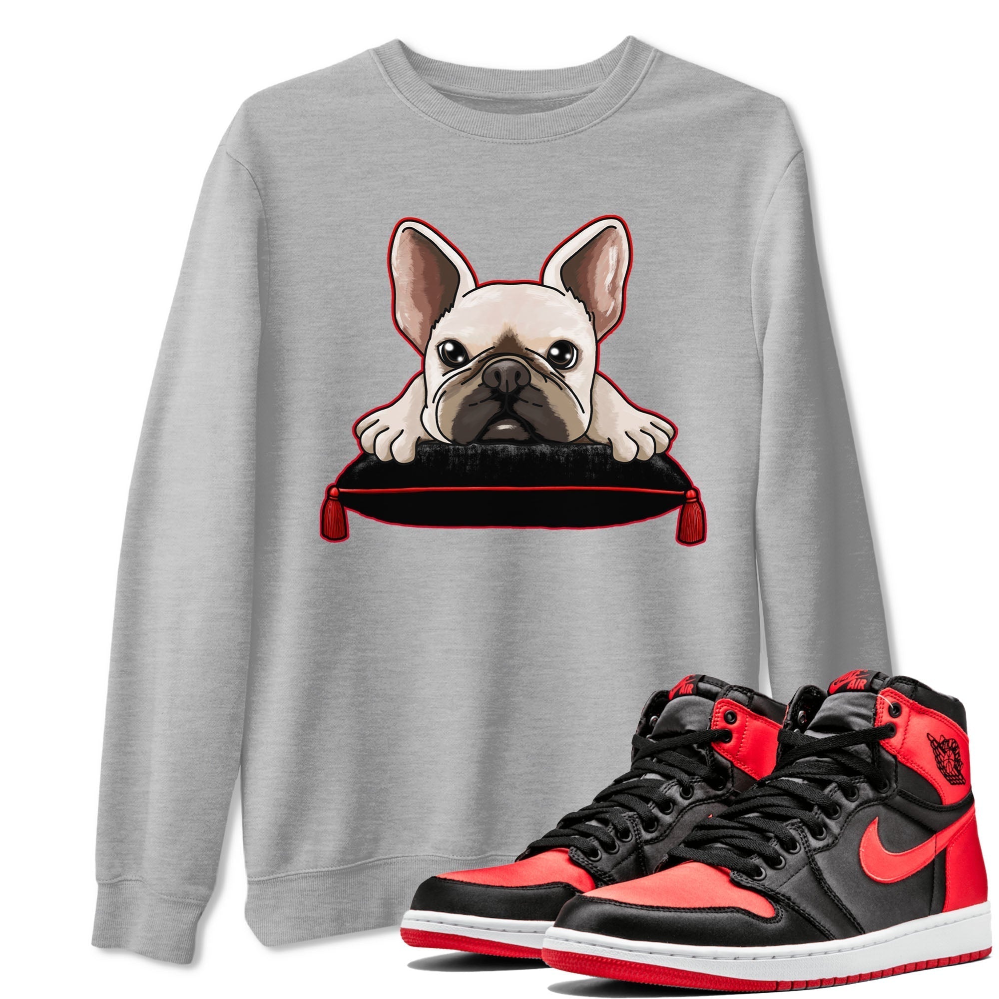 French Bulldog snkmatch Tee - Air Jordan 1 Satin Bred