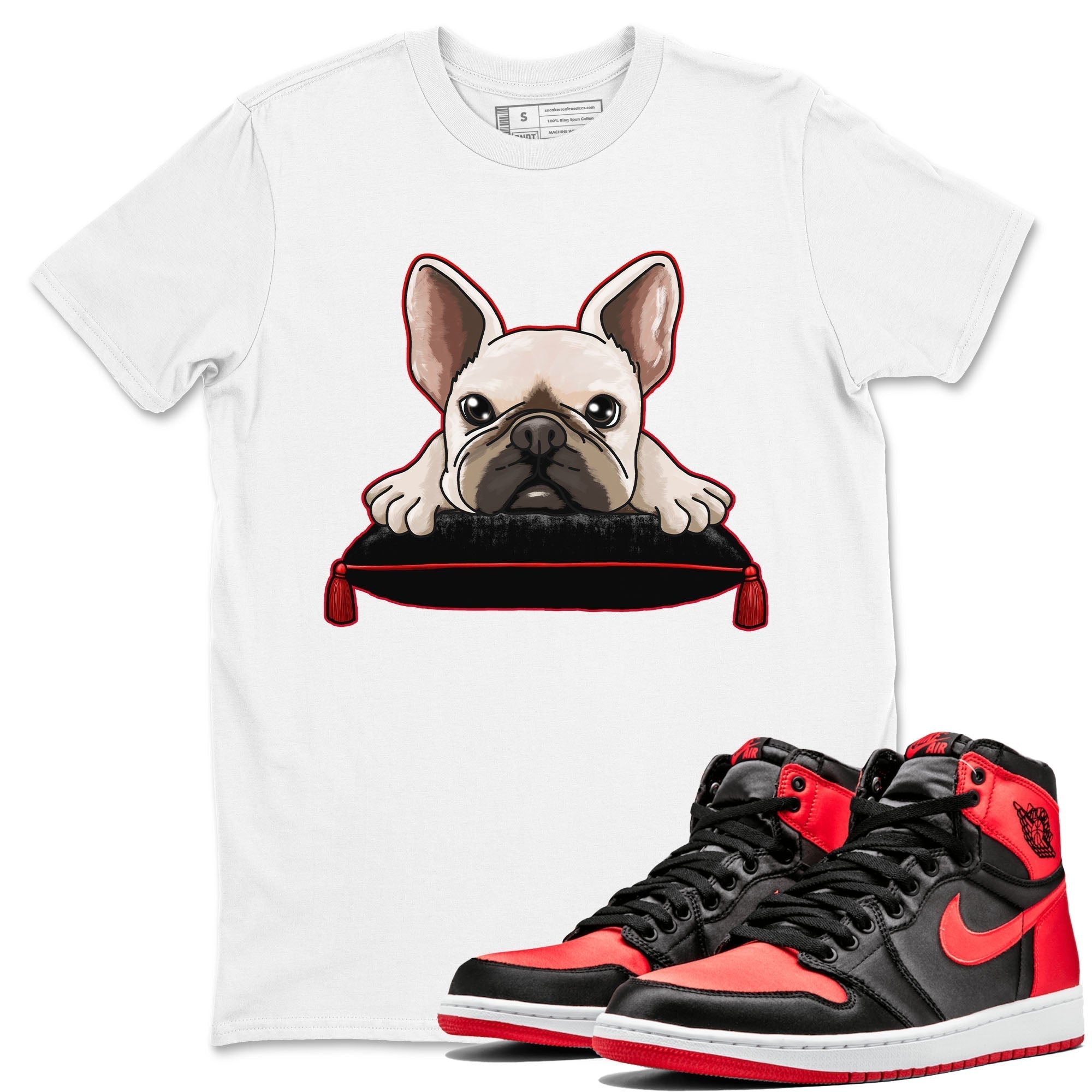 French Bulldog snkmatch Tee - Air Jordan 1 Satin Bred