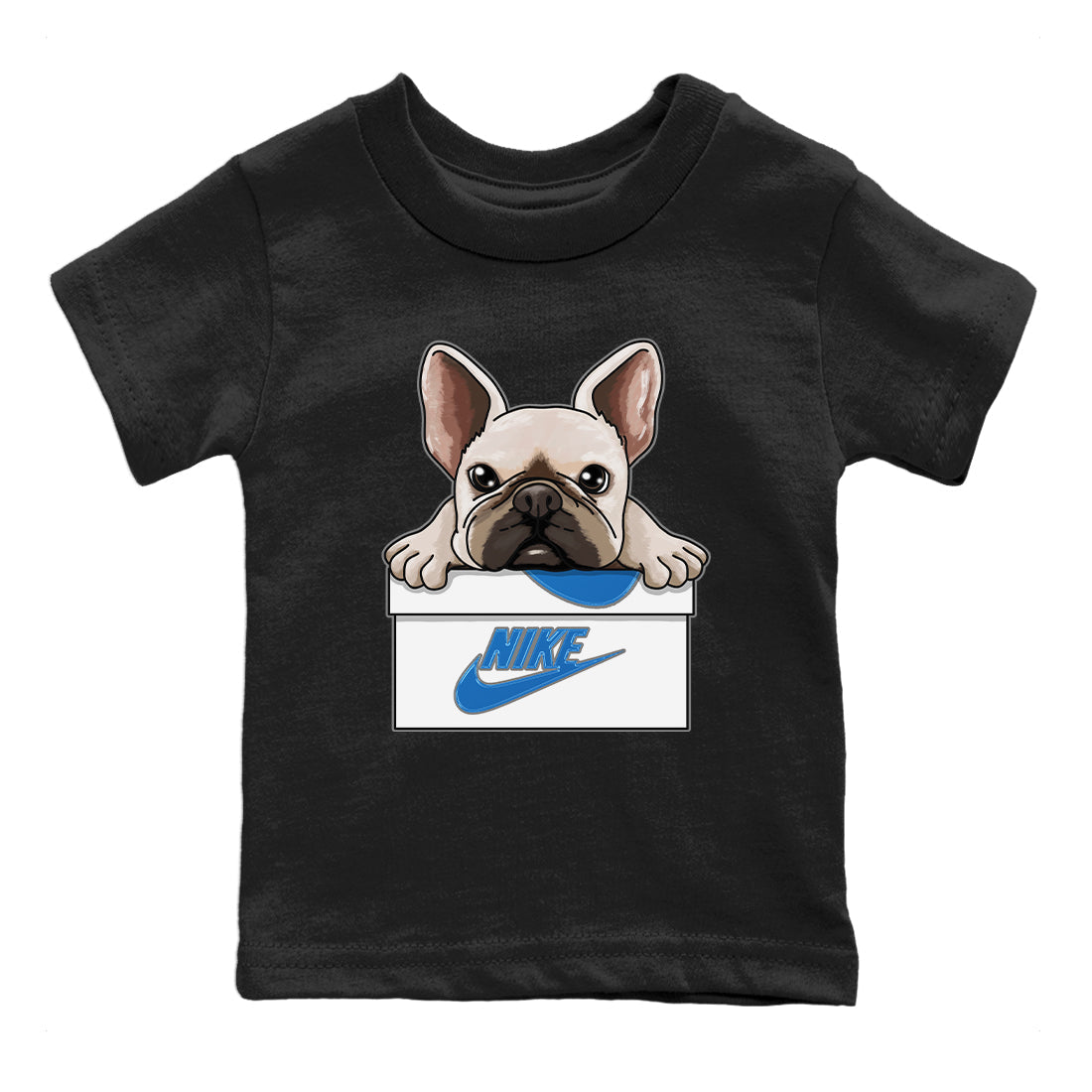 French Bulldog Kids Tops - Air Jordan 1 True Blue