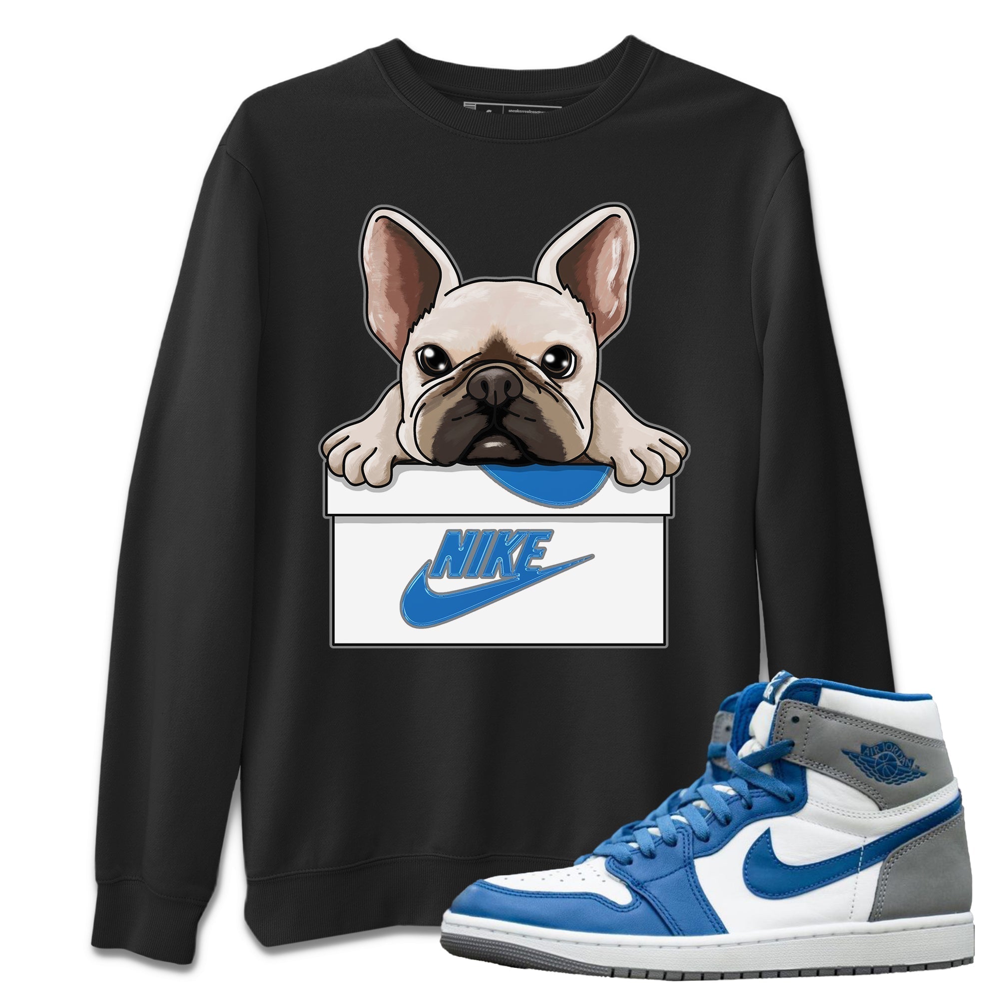 French Bulldog Unisex Tops - Air Jordan 1 True Blue