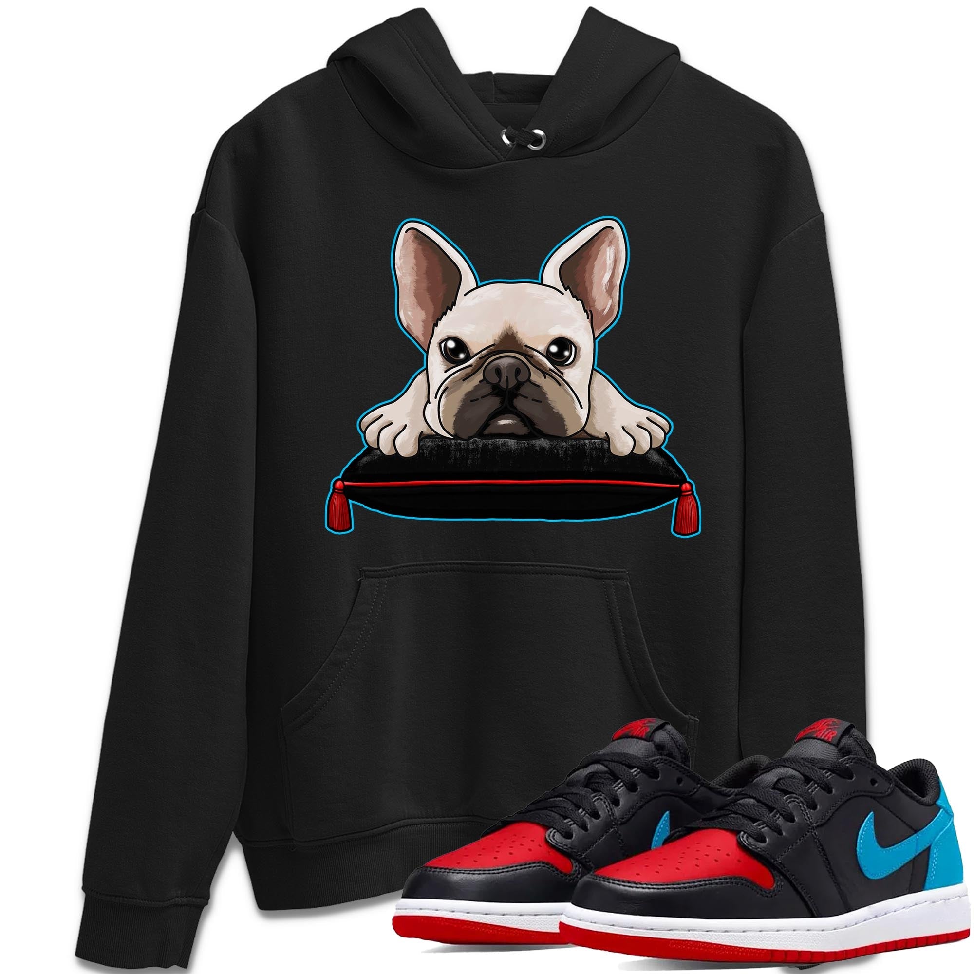 French Bulldog snkmatch Tee - Air Jordan 1 UNC to Chicago