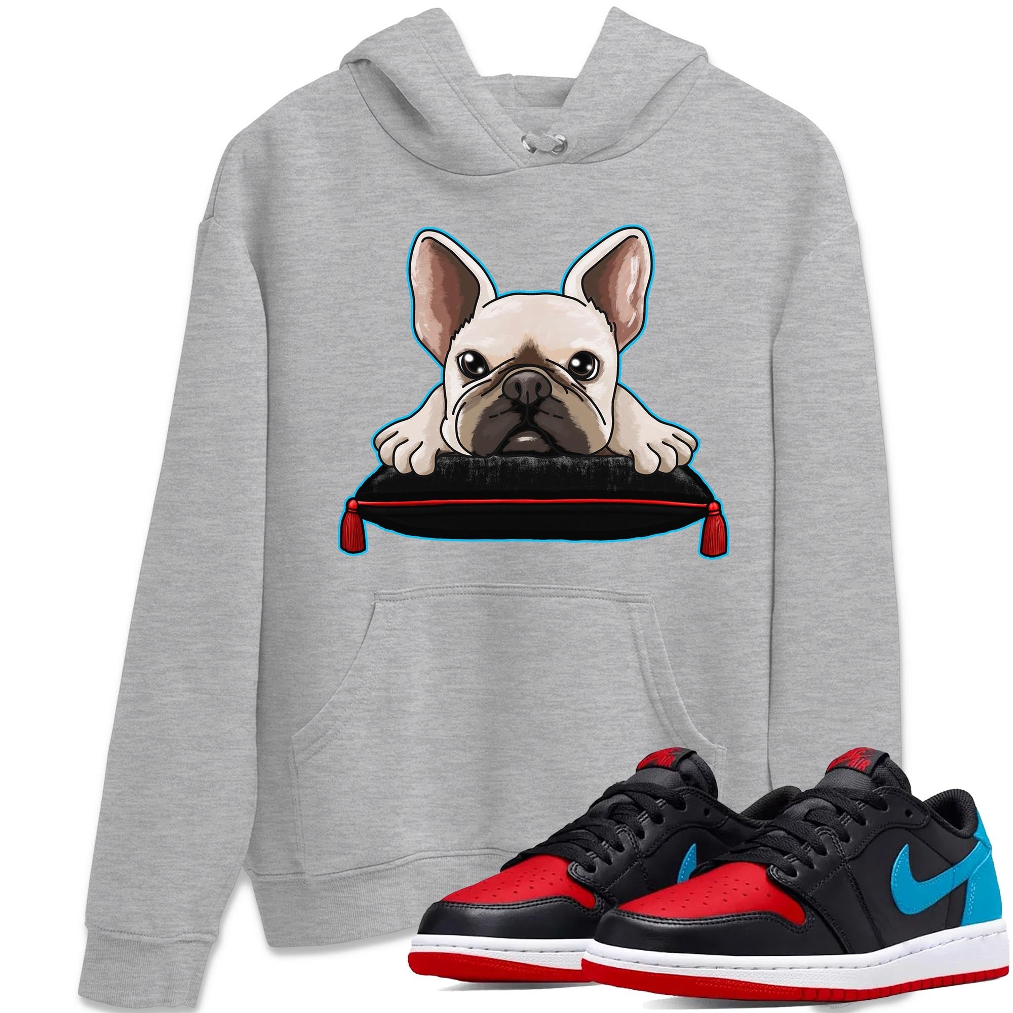 French Bulldog snkmatch Tee - Air Jordan 1 UNC to Chicago