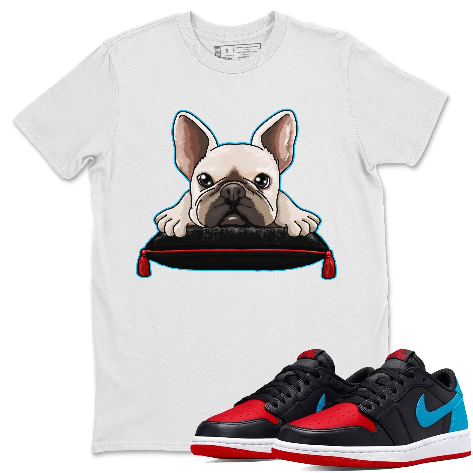 French Bulldog snkmatch Tee - Air Jordan 1 UNC to Chicago