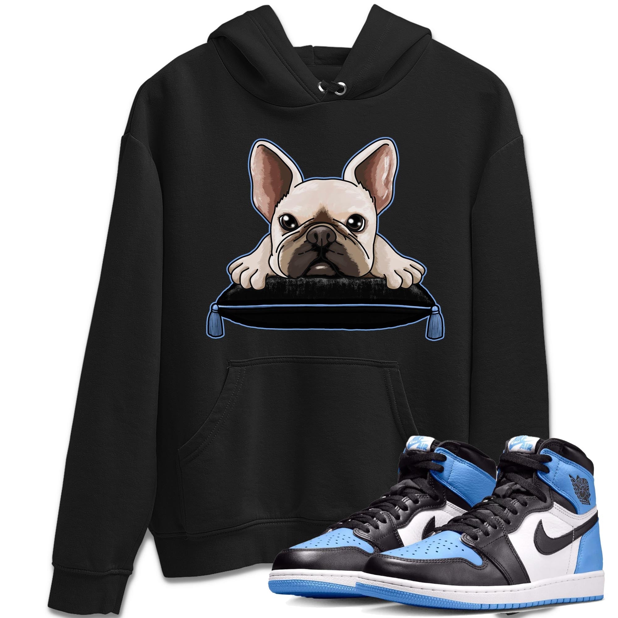 French Bulldog snkmatch Tee - Air Jordan 1 UNC Toe